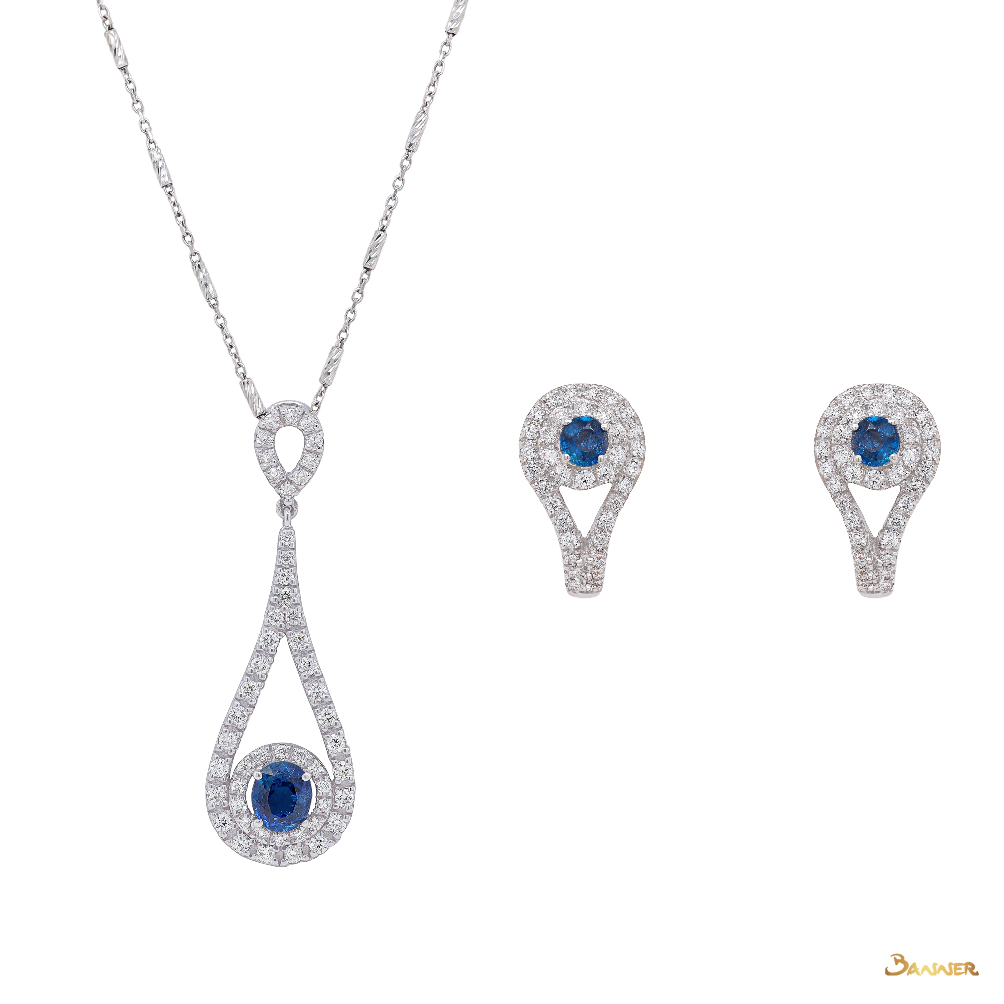 Sapphire and Diamond Drop Set