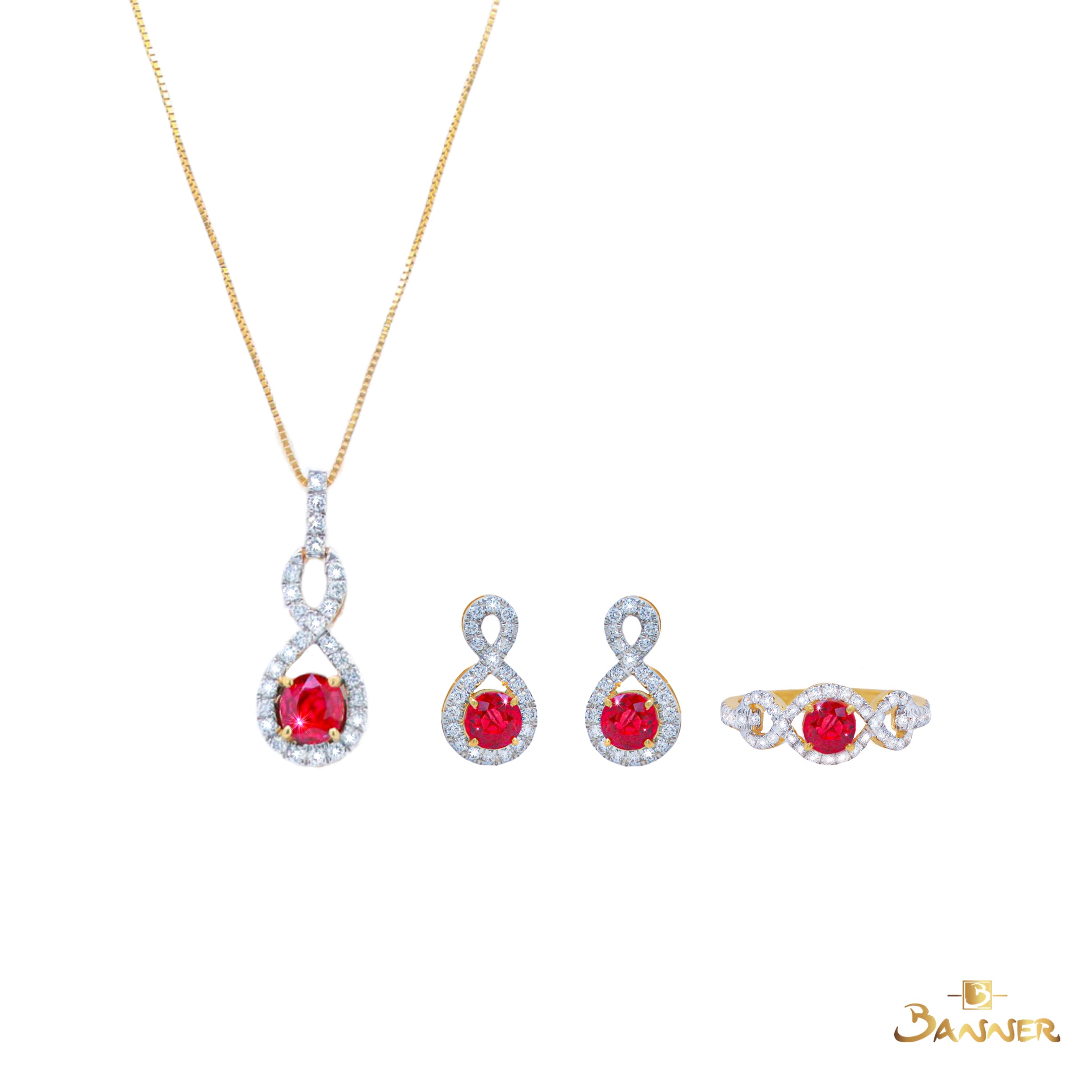 Ruby and Diamond Infinity Set