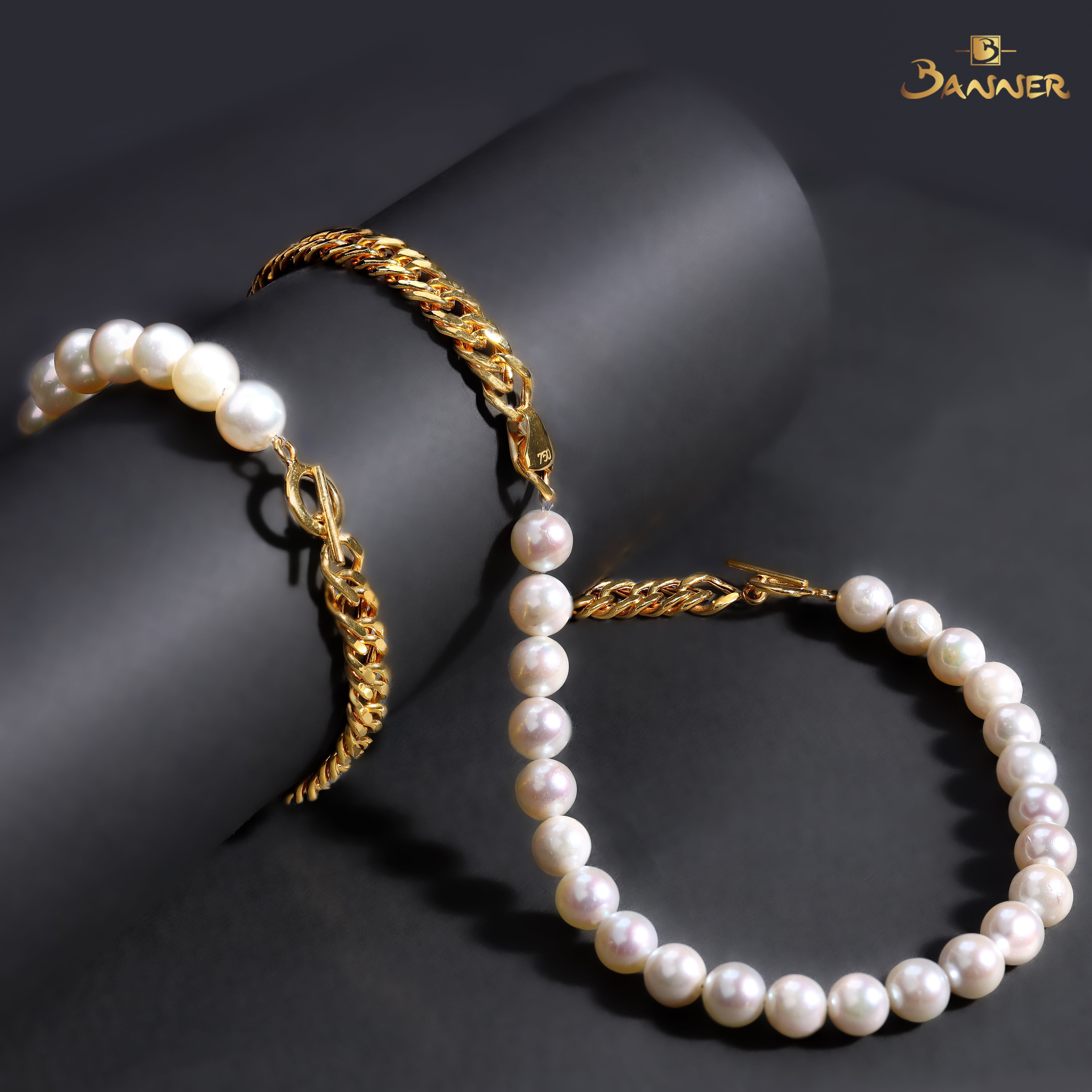 Pearl and Gold Chain Link Set
