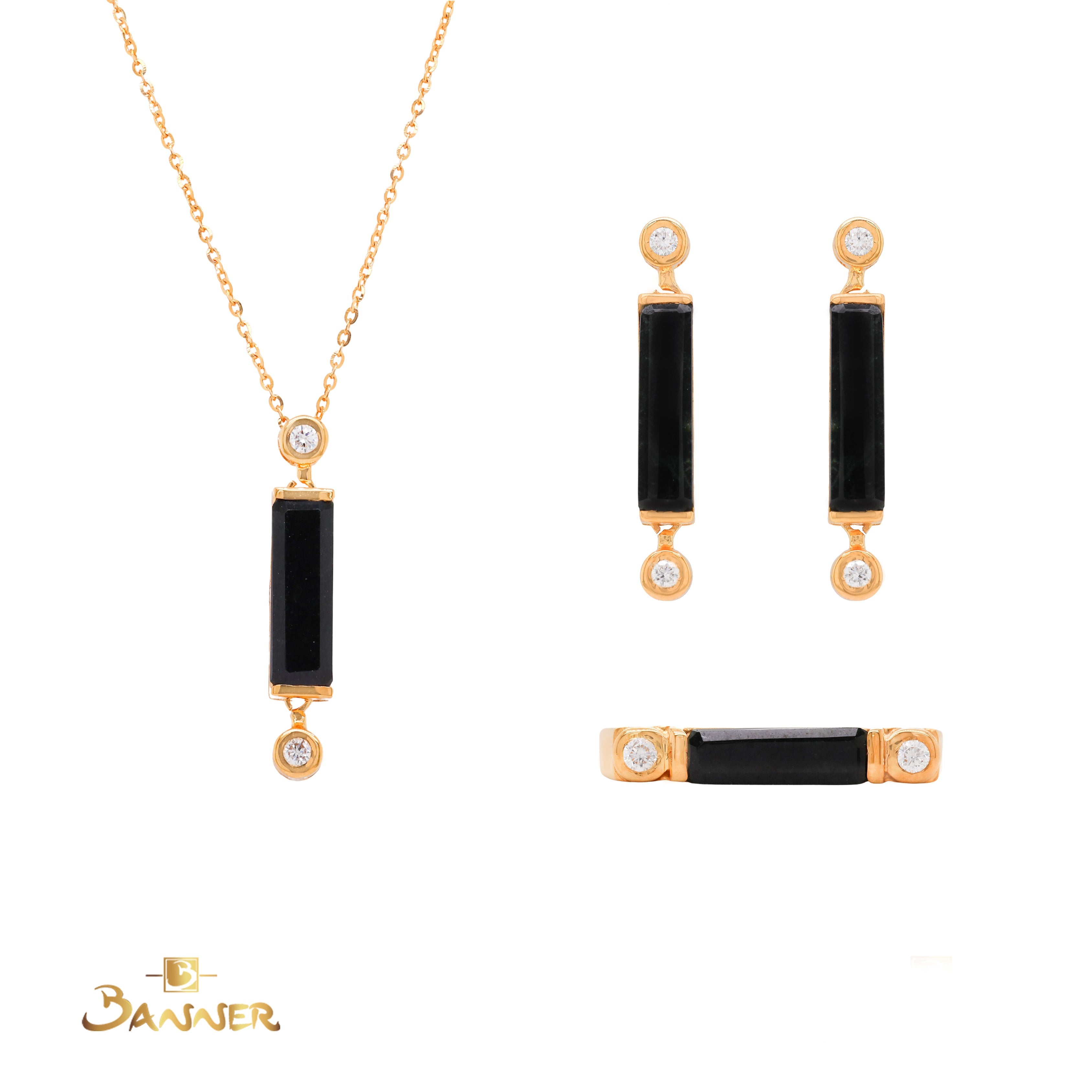 Black Jade and Diamond Eclipse Set
