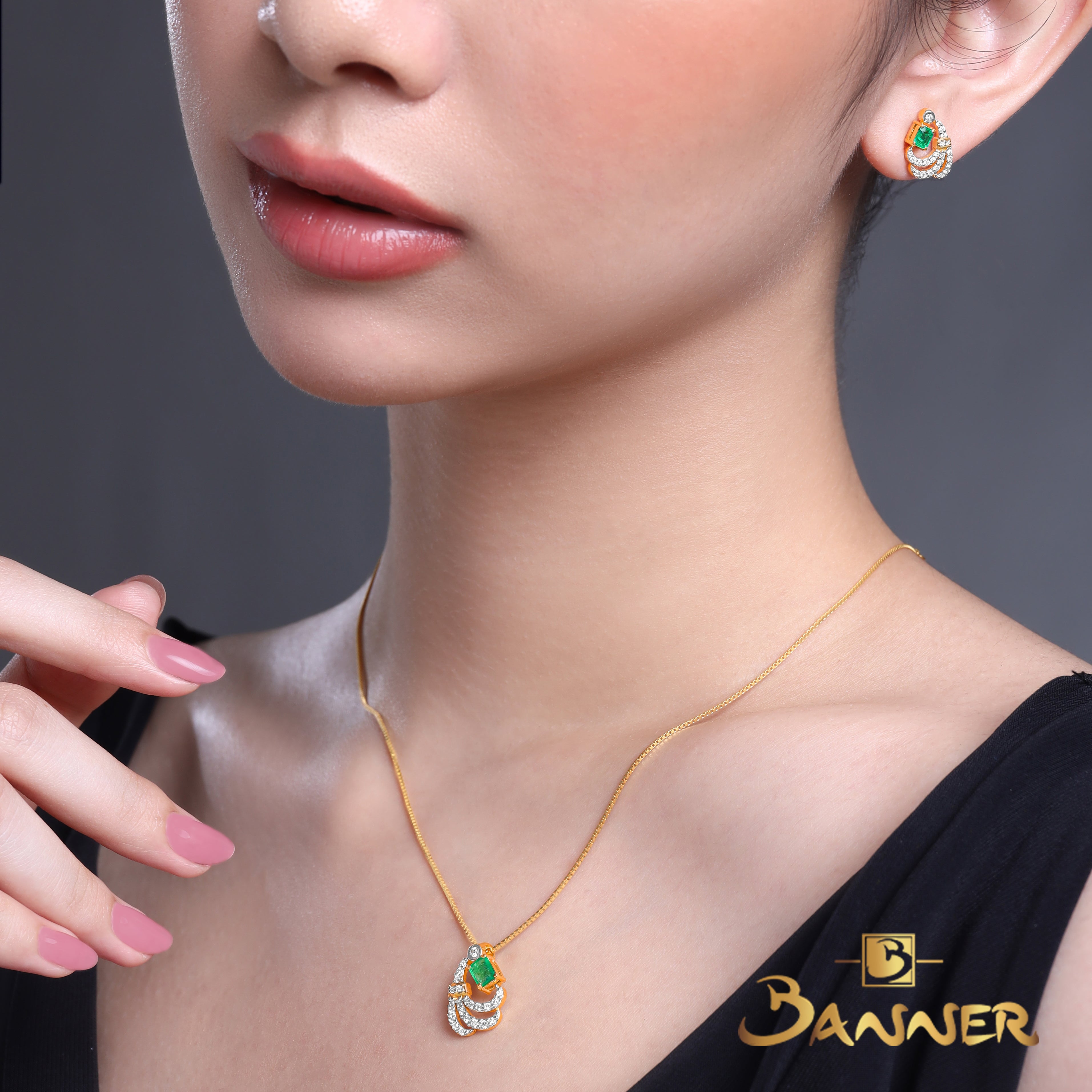 Emerald and Diamond Peacock Set