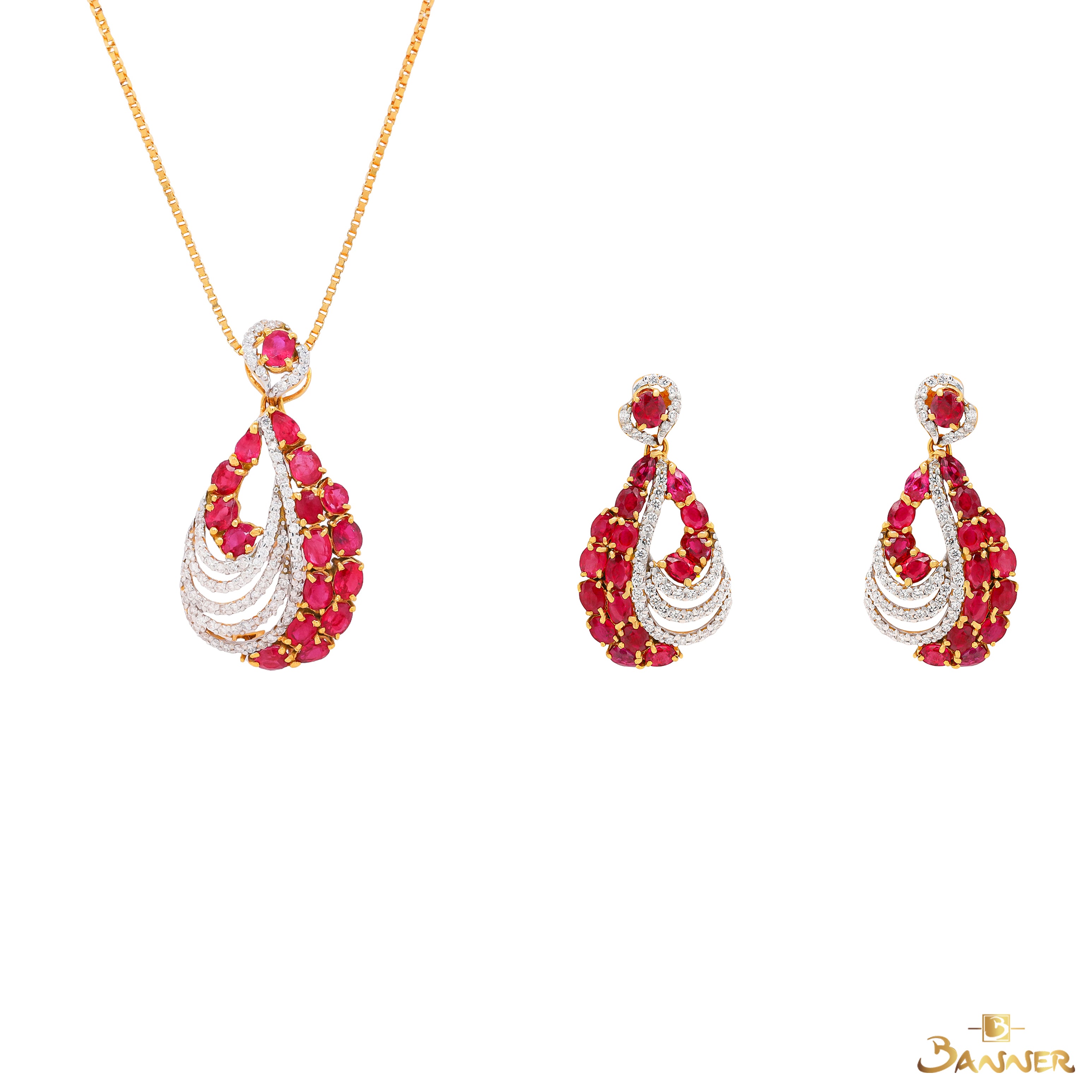 Ruby and Diamond Marea Set