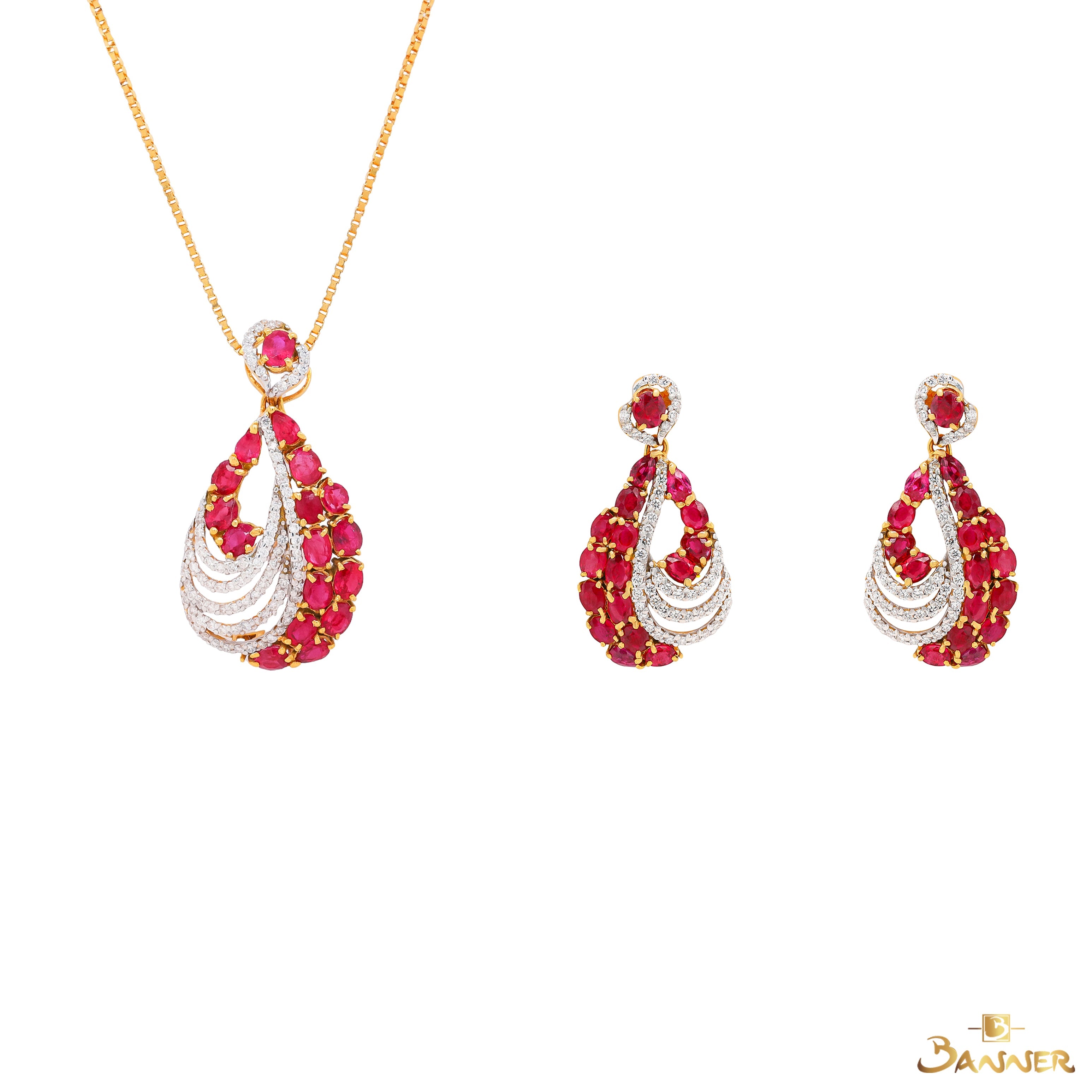 Ruby and Diamond Marea Set