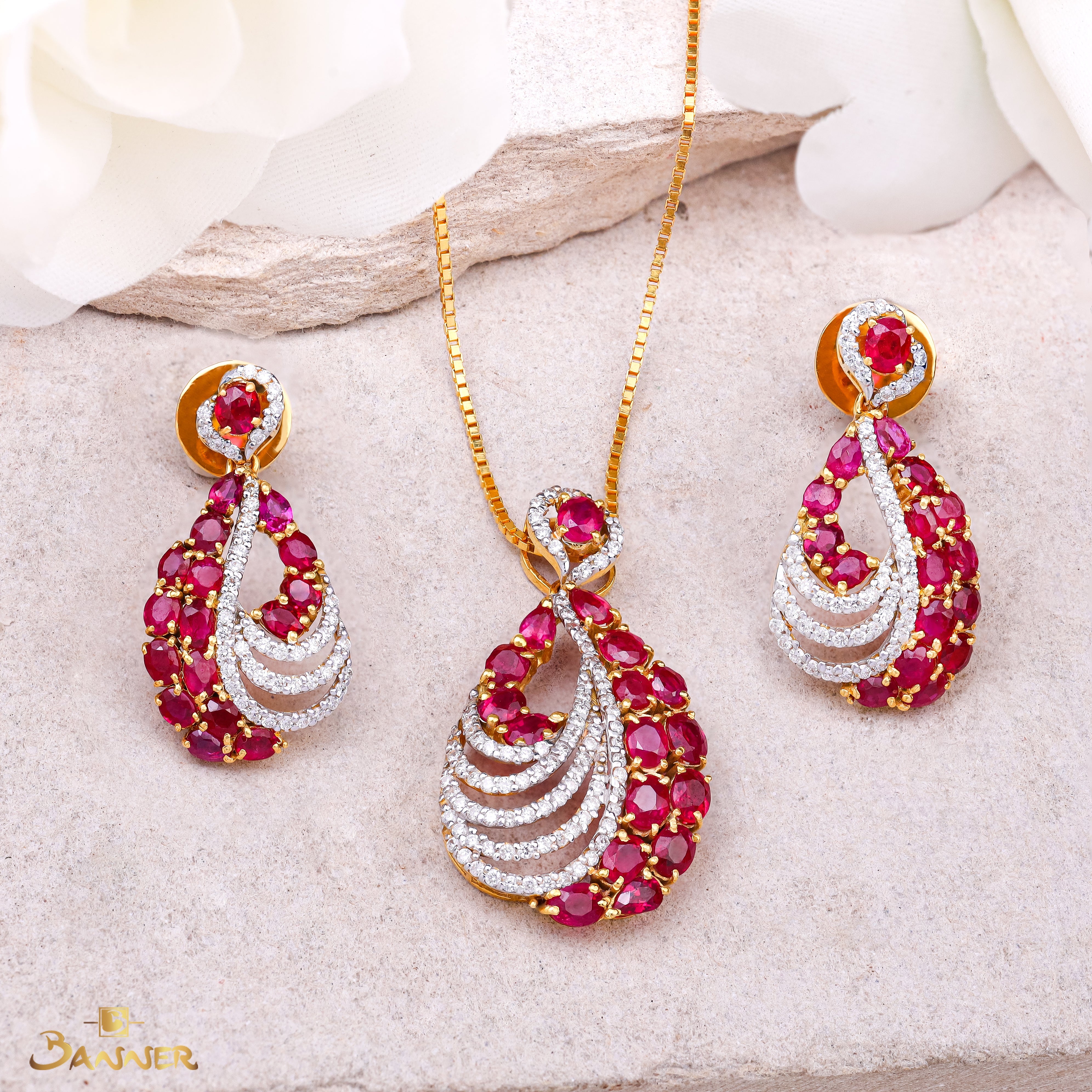 Ruby and Diamond Marea Set
