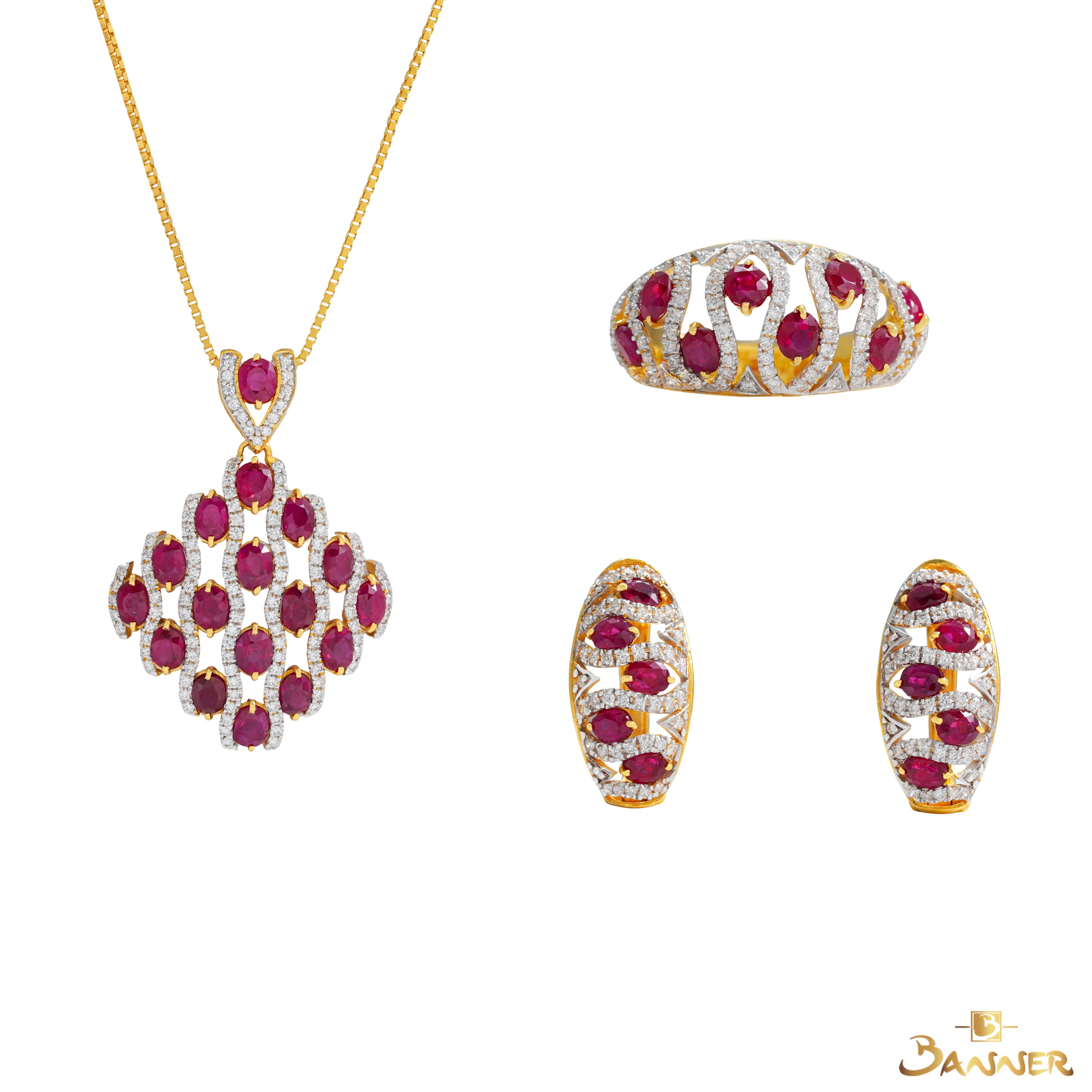 Ruby and Diamond Ripple Set