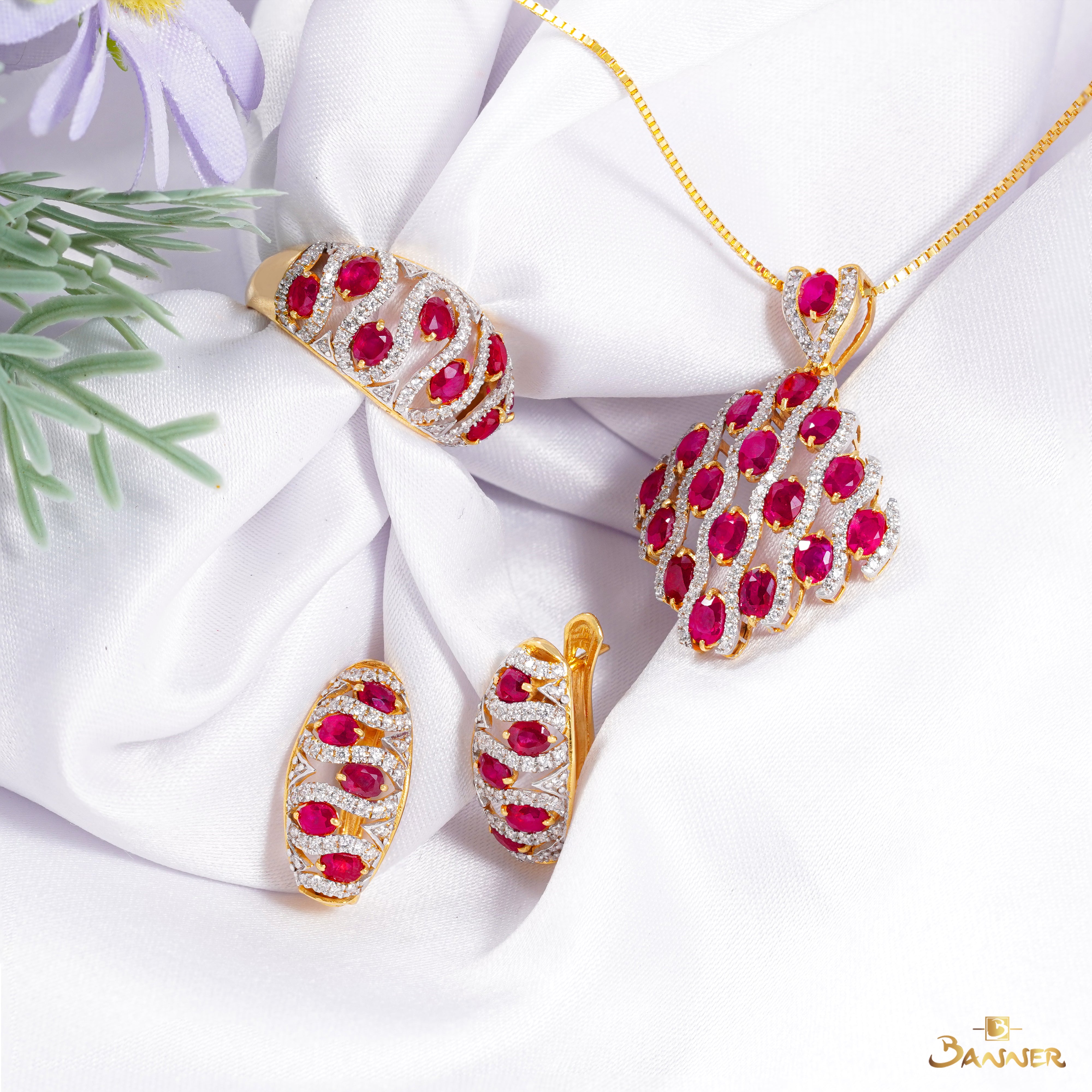 Ruby and Diamond Ripple Set