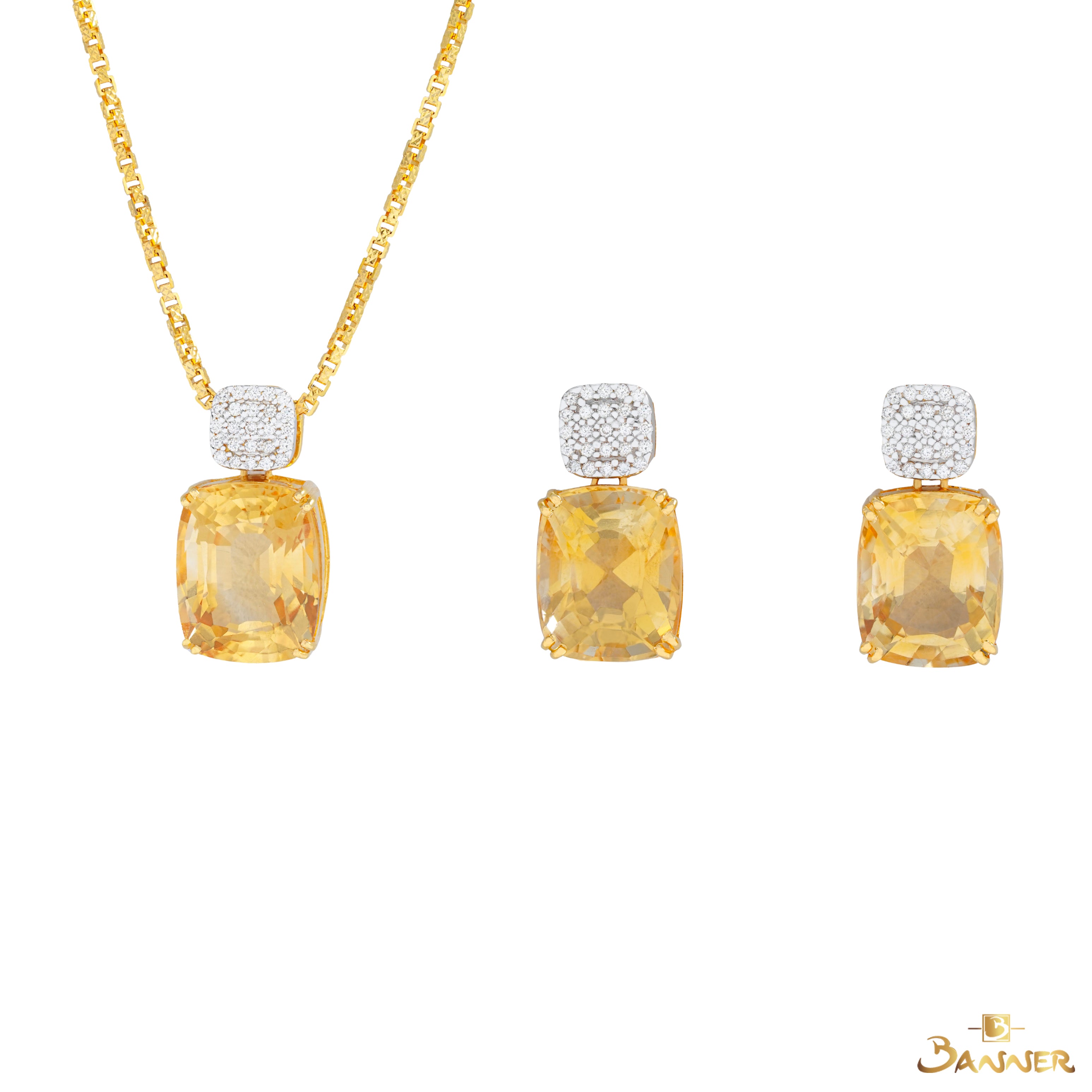 Citrine and Diamond Set