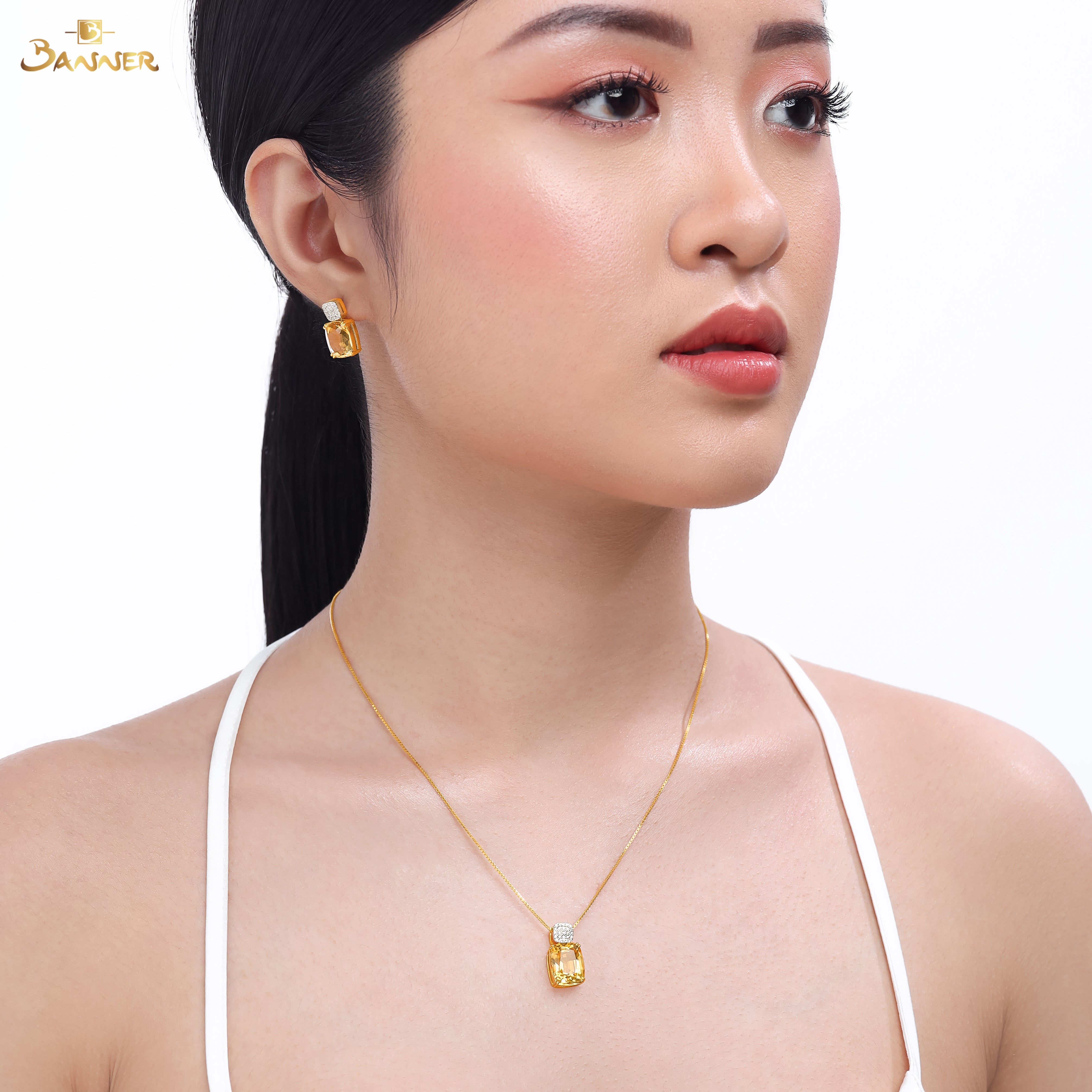 Citrine and Diamond Set