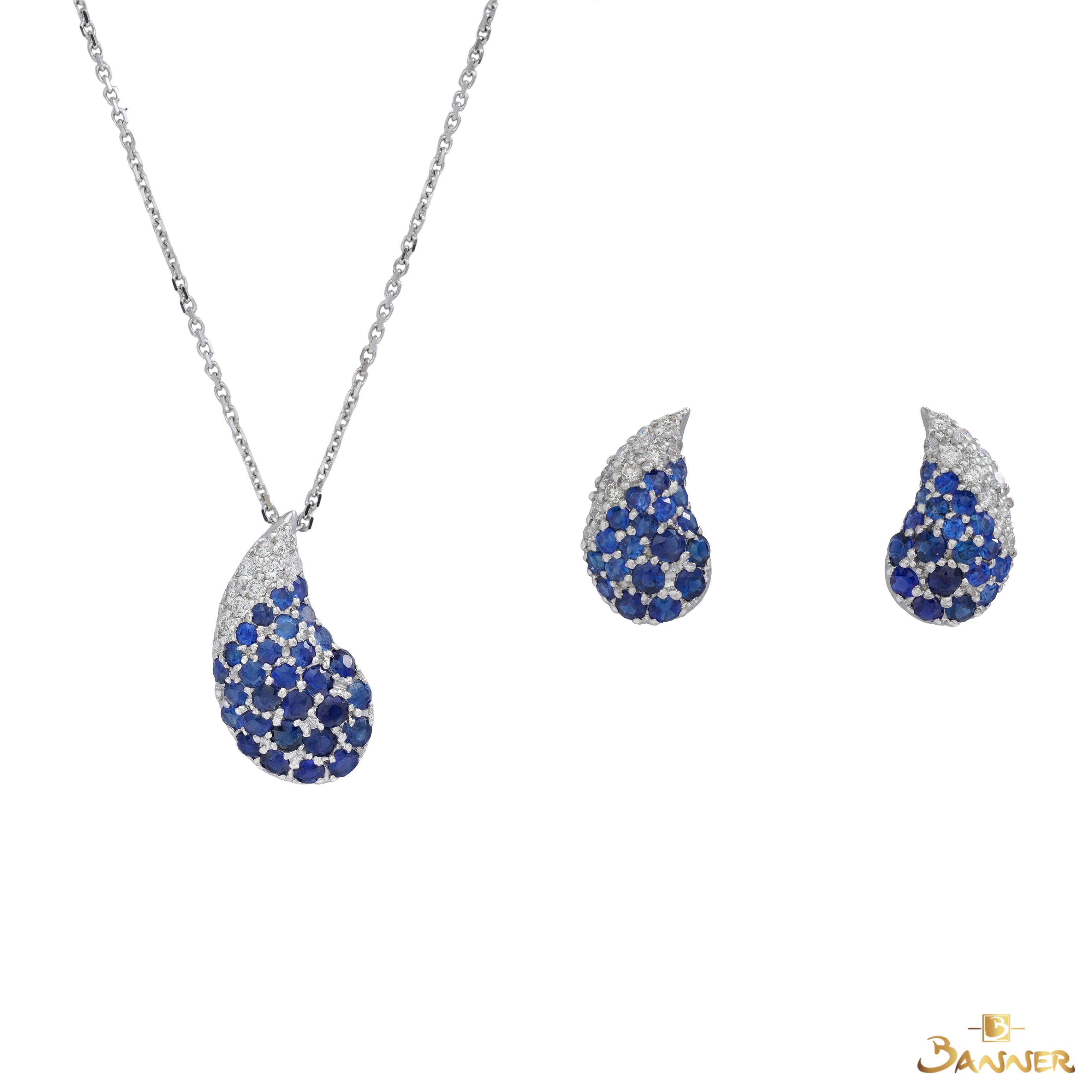 Sapphire and Diamond Drop Set