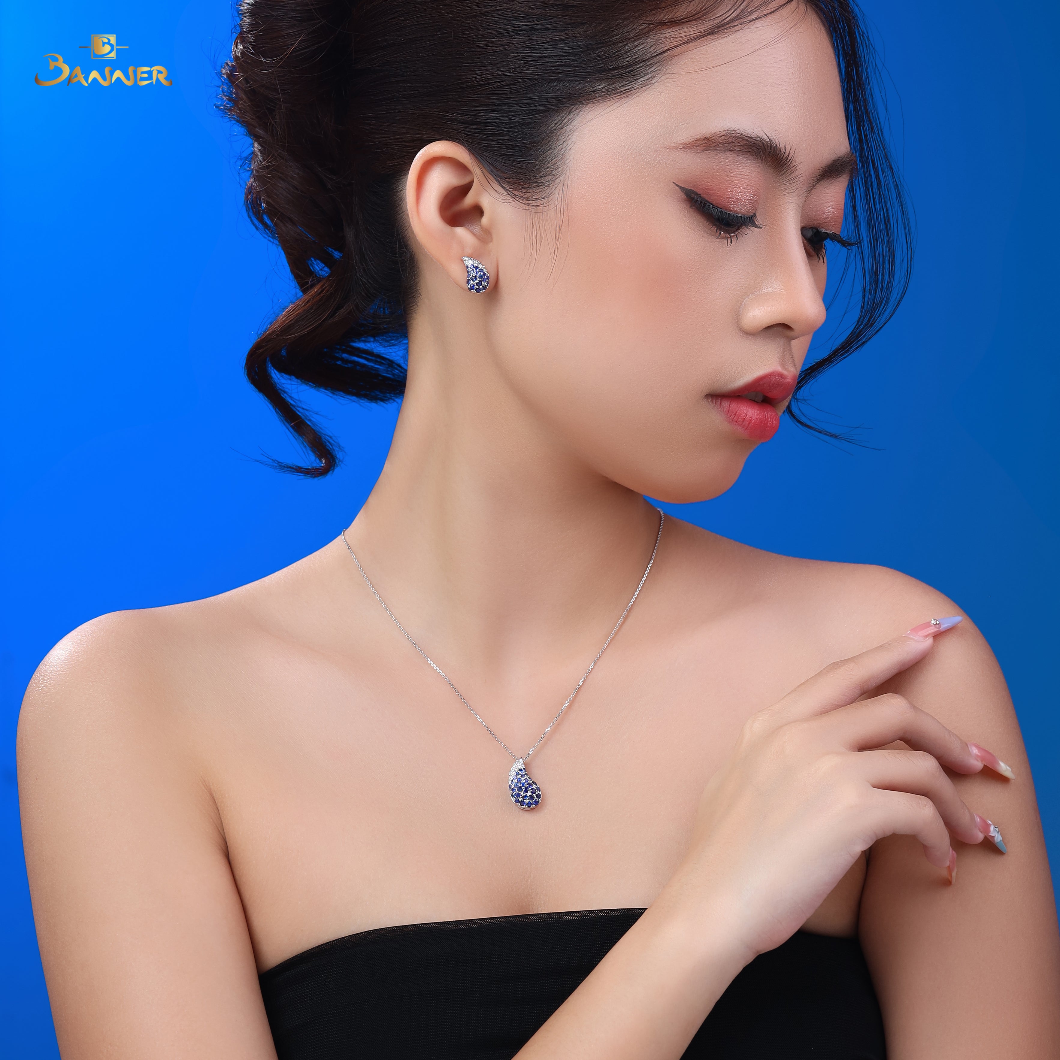 Sapphire and Diamond Drop Set