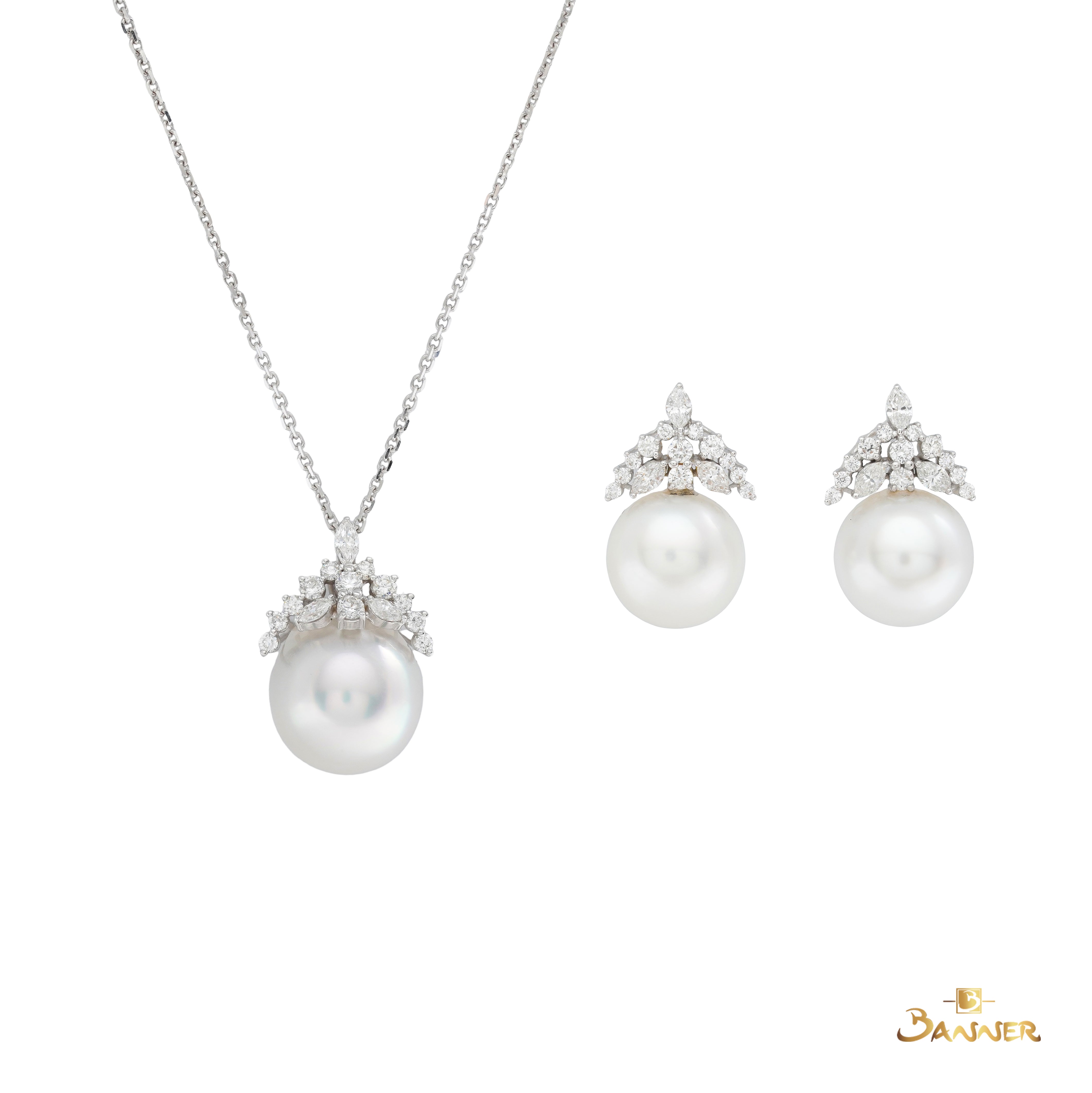 Pearl and Diamond Tiara Set