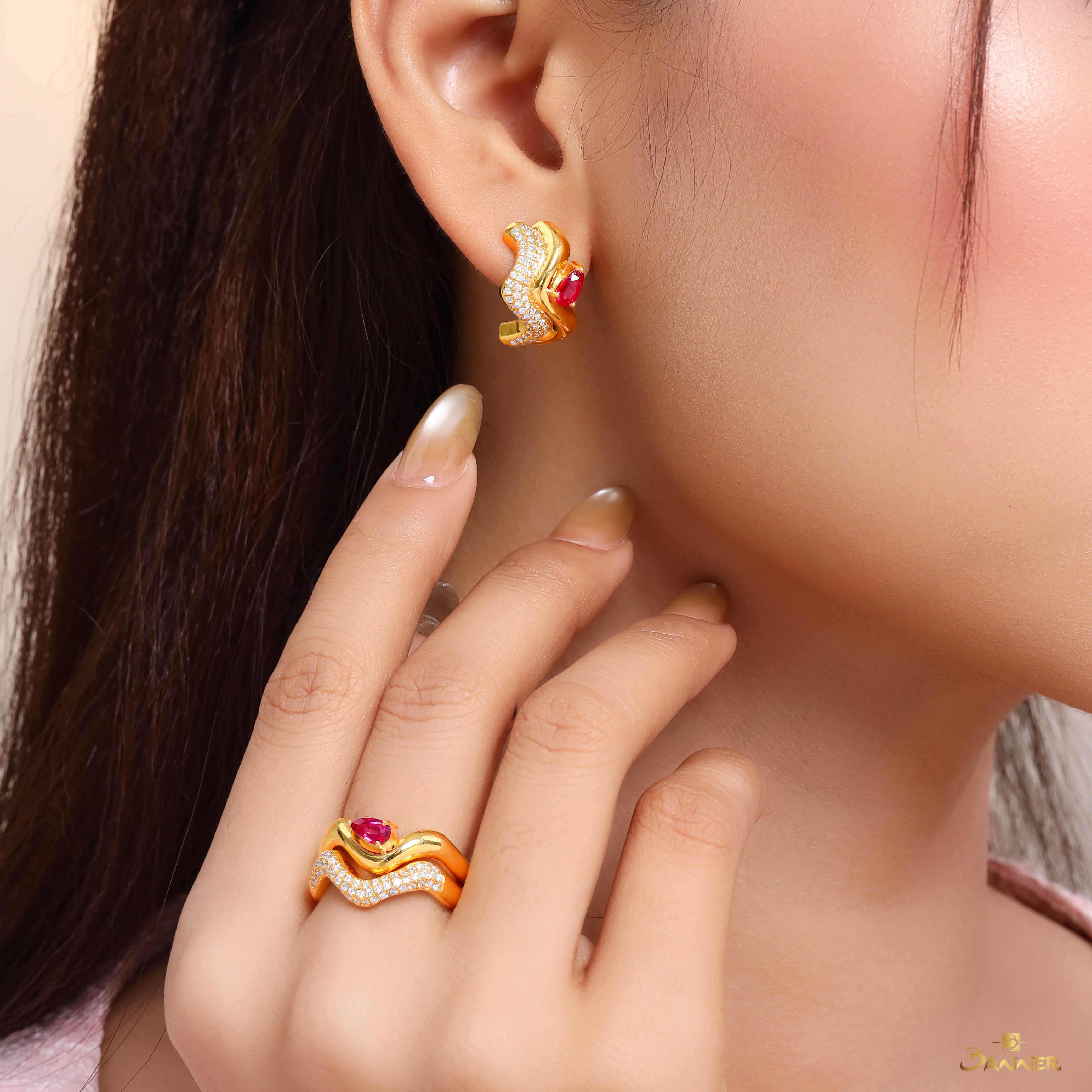 Ruby and Diamond Wave Set