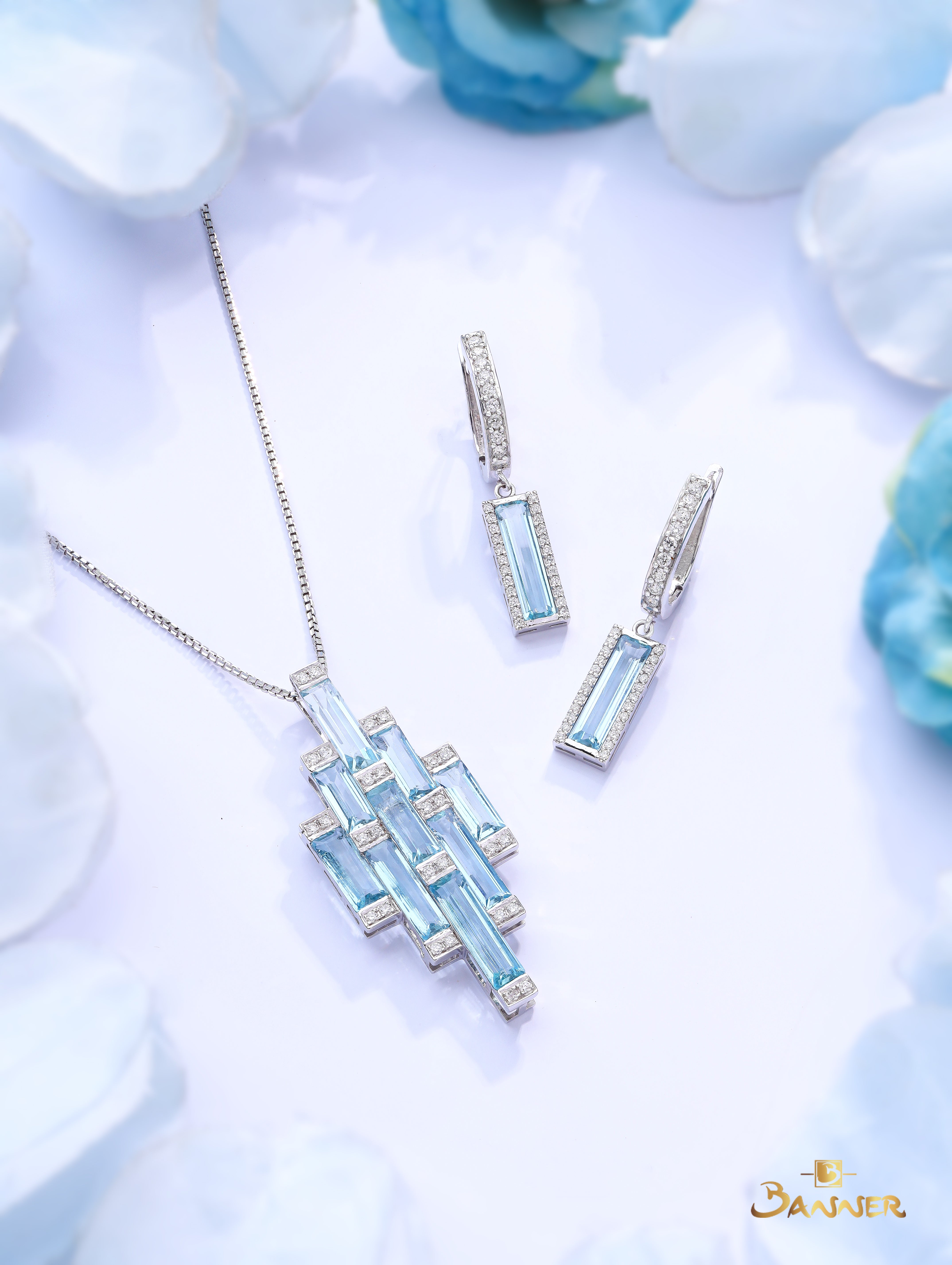 Aquamarine and Diamond Icy Radiance Set