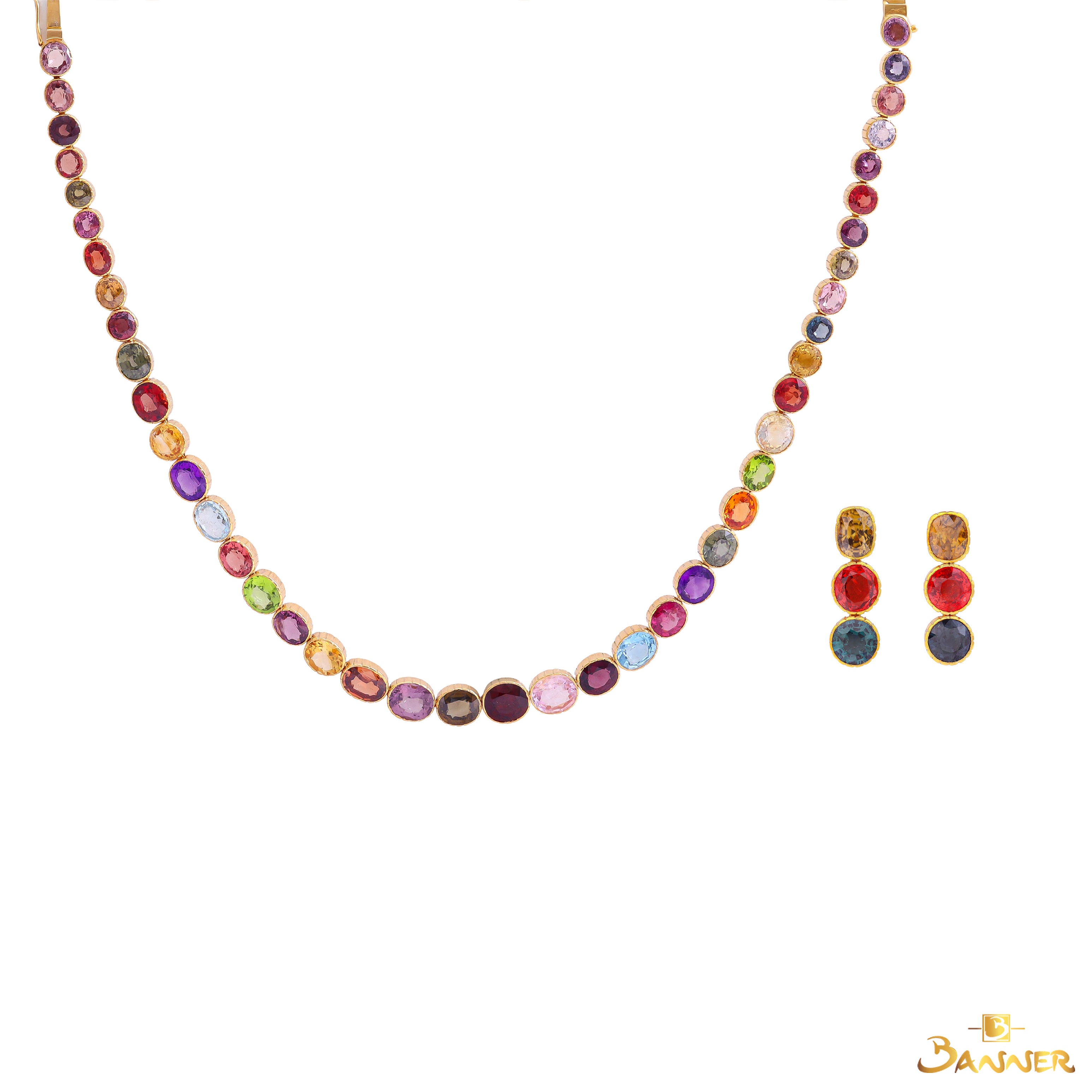 Multi-Colored Spinel Tennis Set