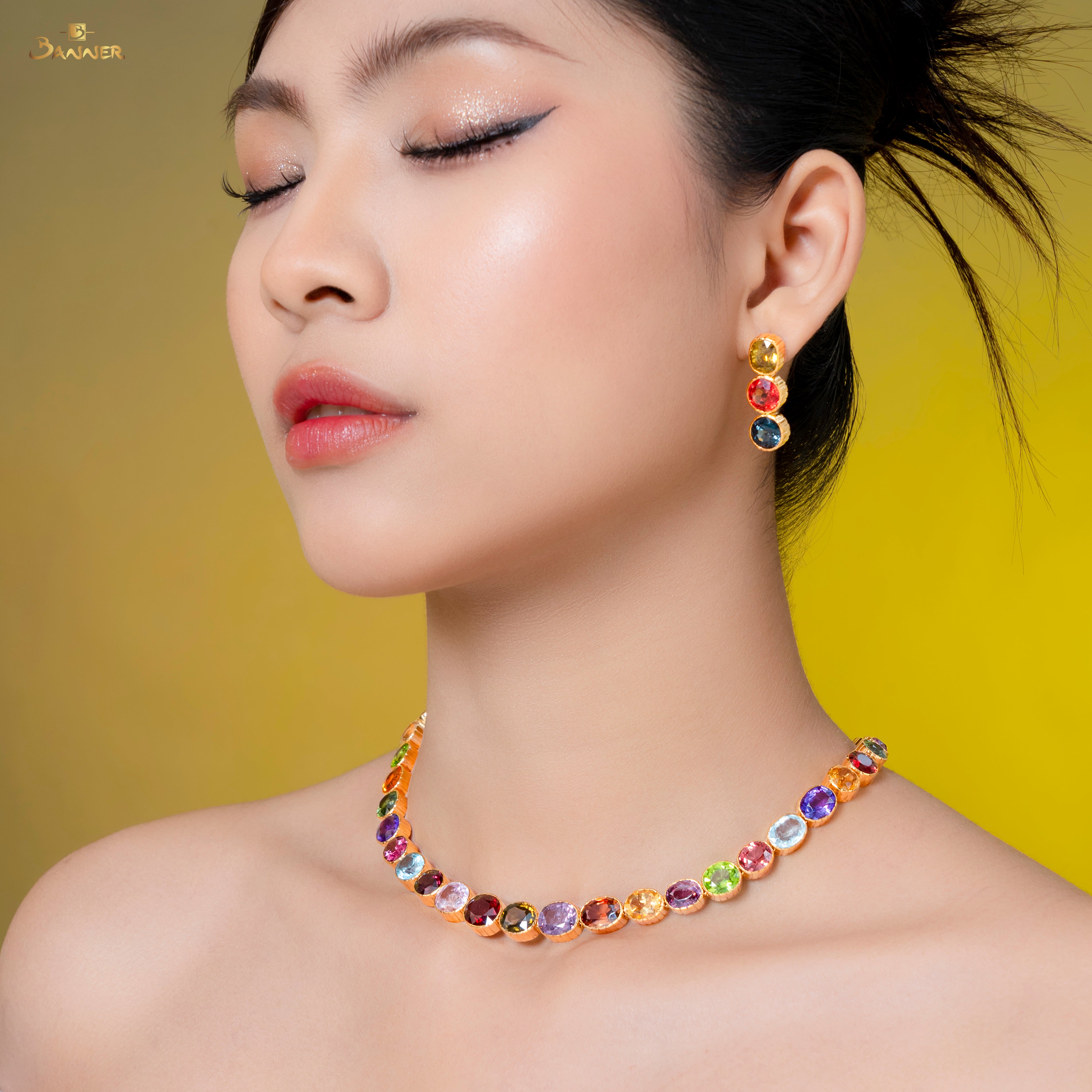 Multi-Colored Spinel Tennis Set
