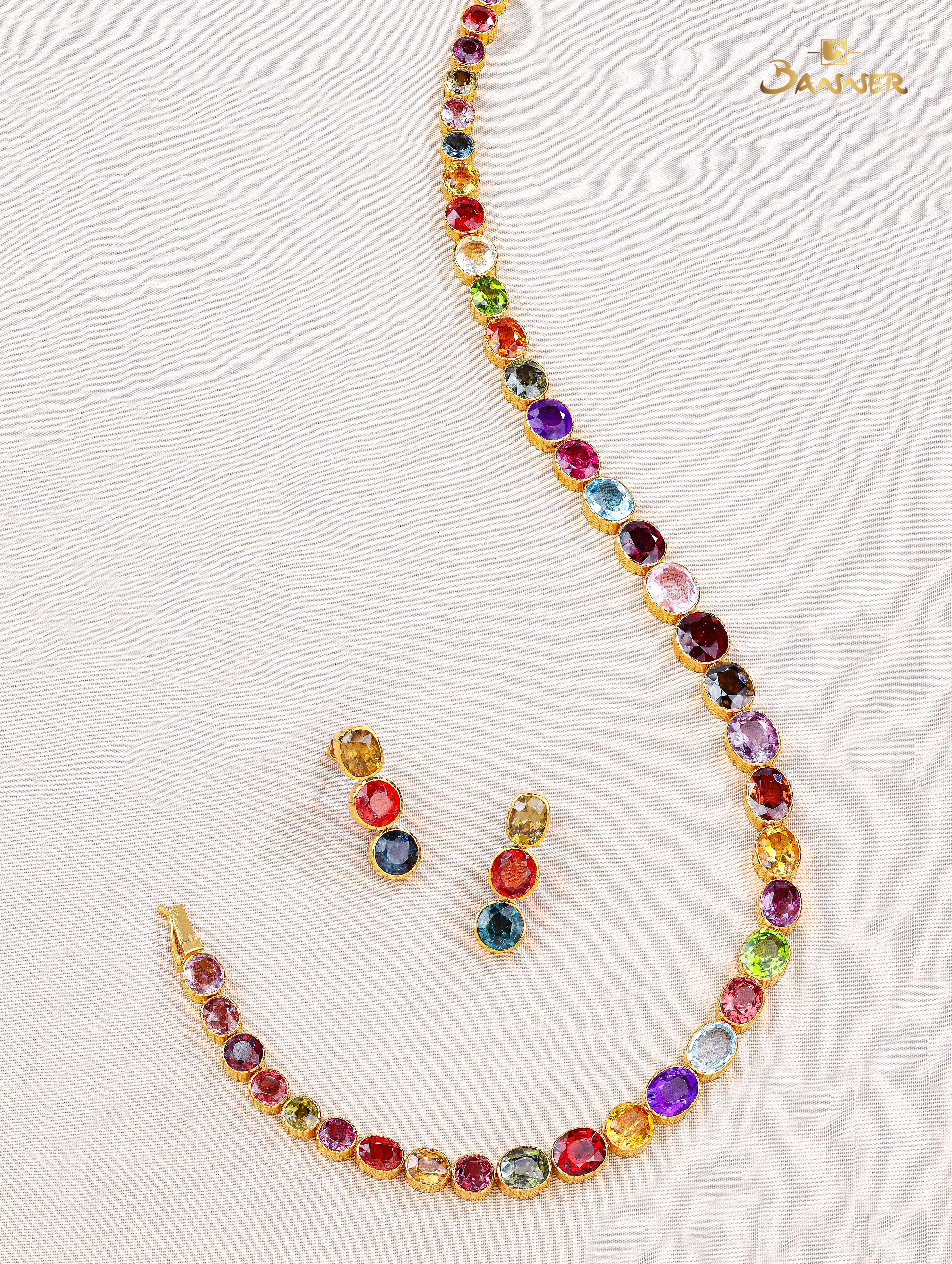 Multi-Colored Spinel Tennis Set
