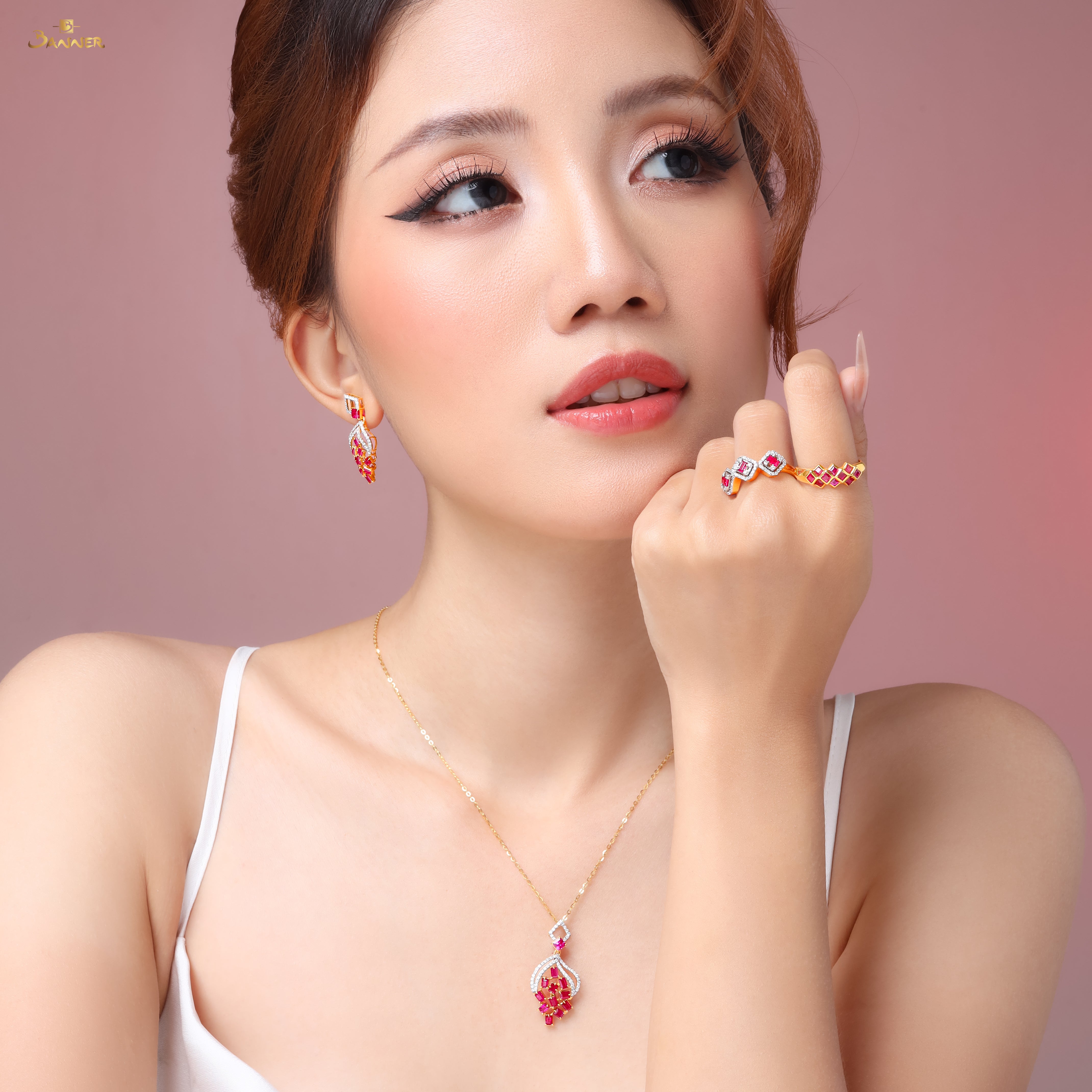 Ruby and Diamond Eternal Knot Set