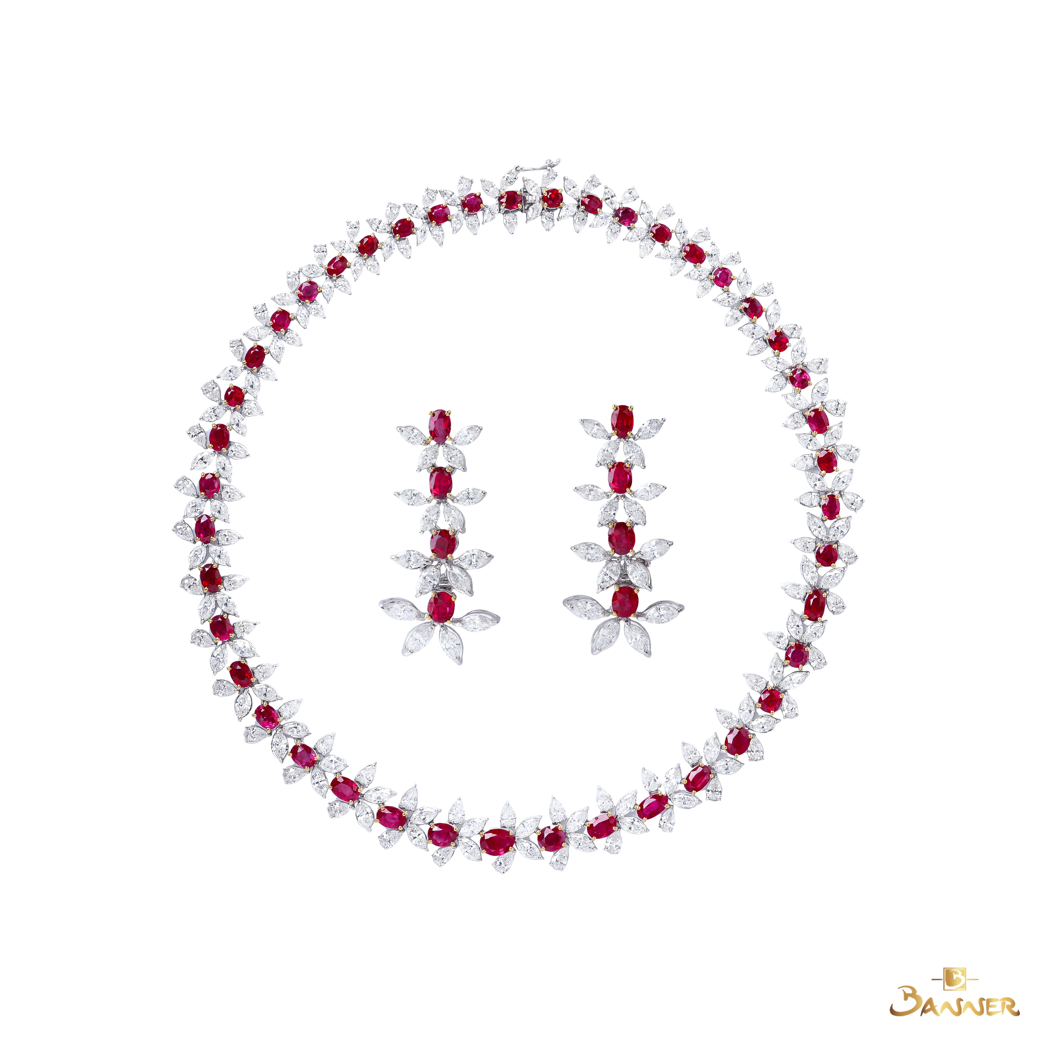 Natural Ruby and Diamond Set