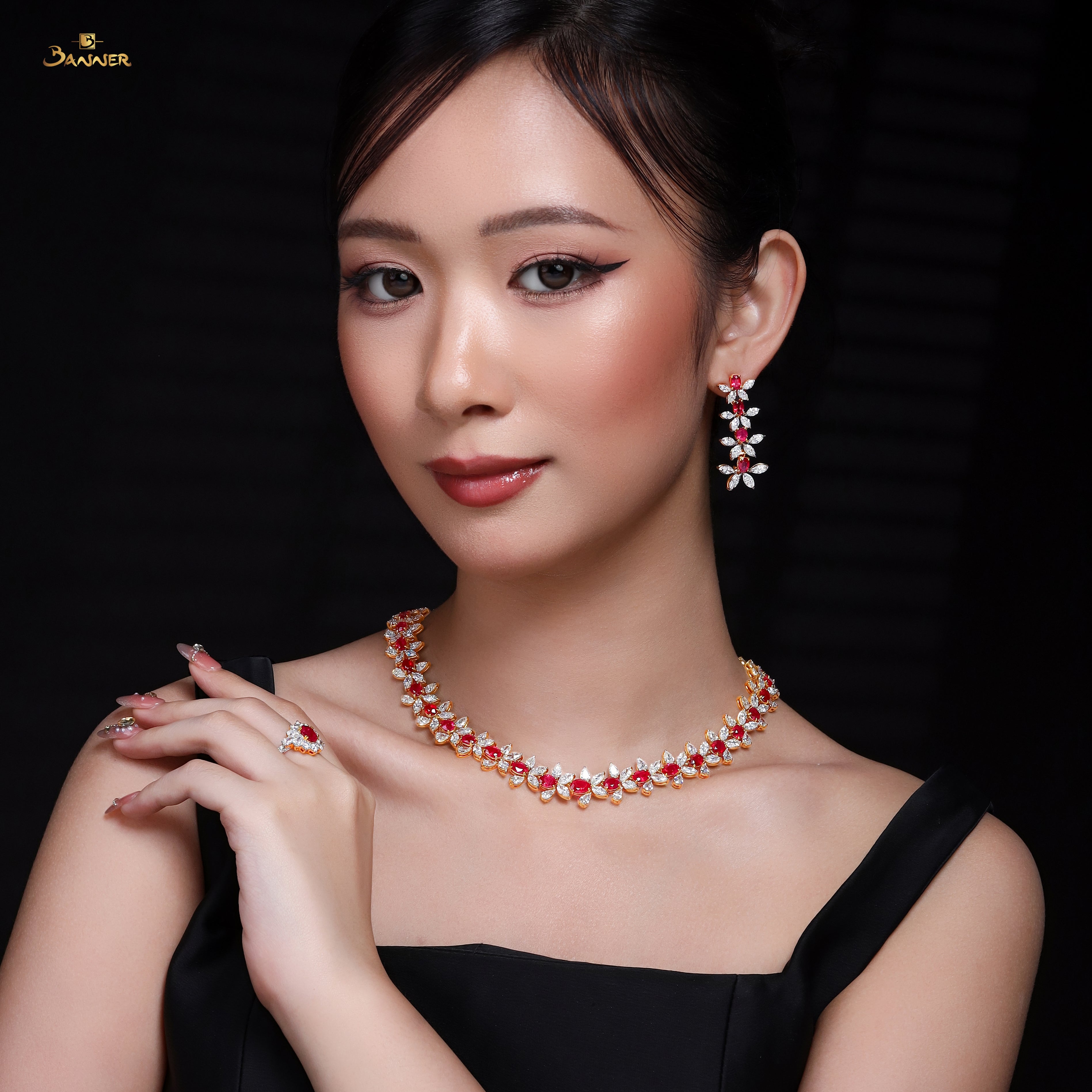 Natural Ruby and Diamond Set