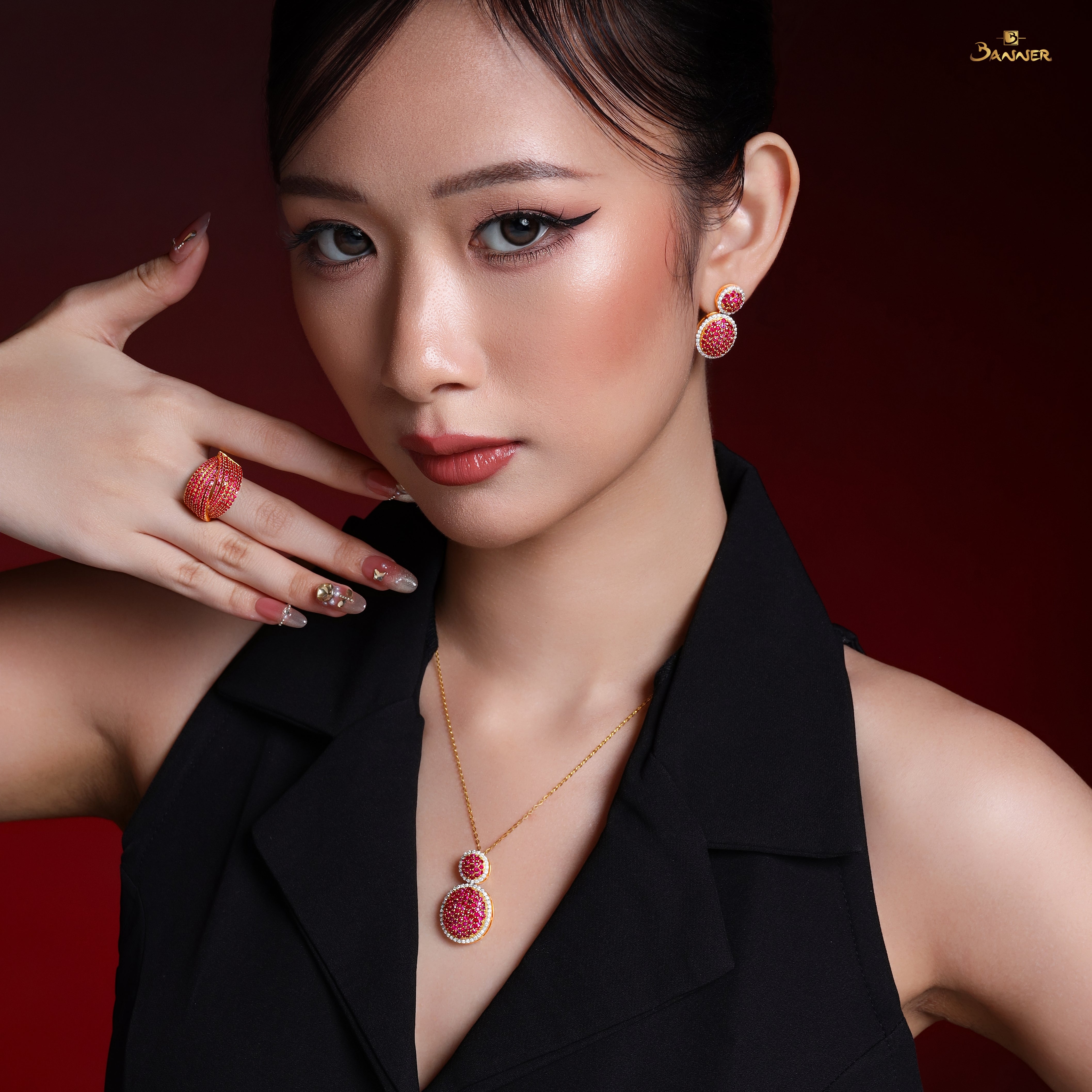 Ruby and Diamond Crimson Caviar Set