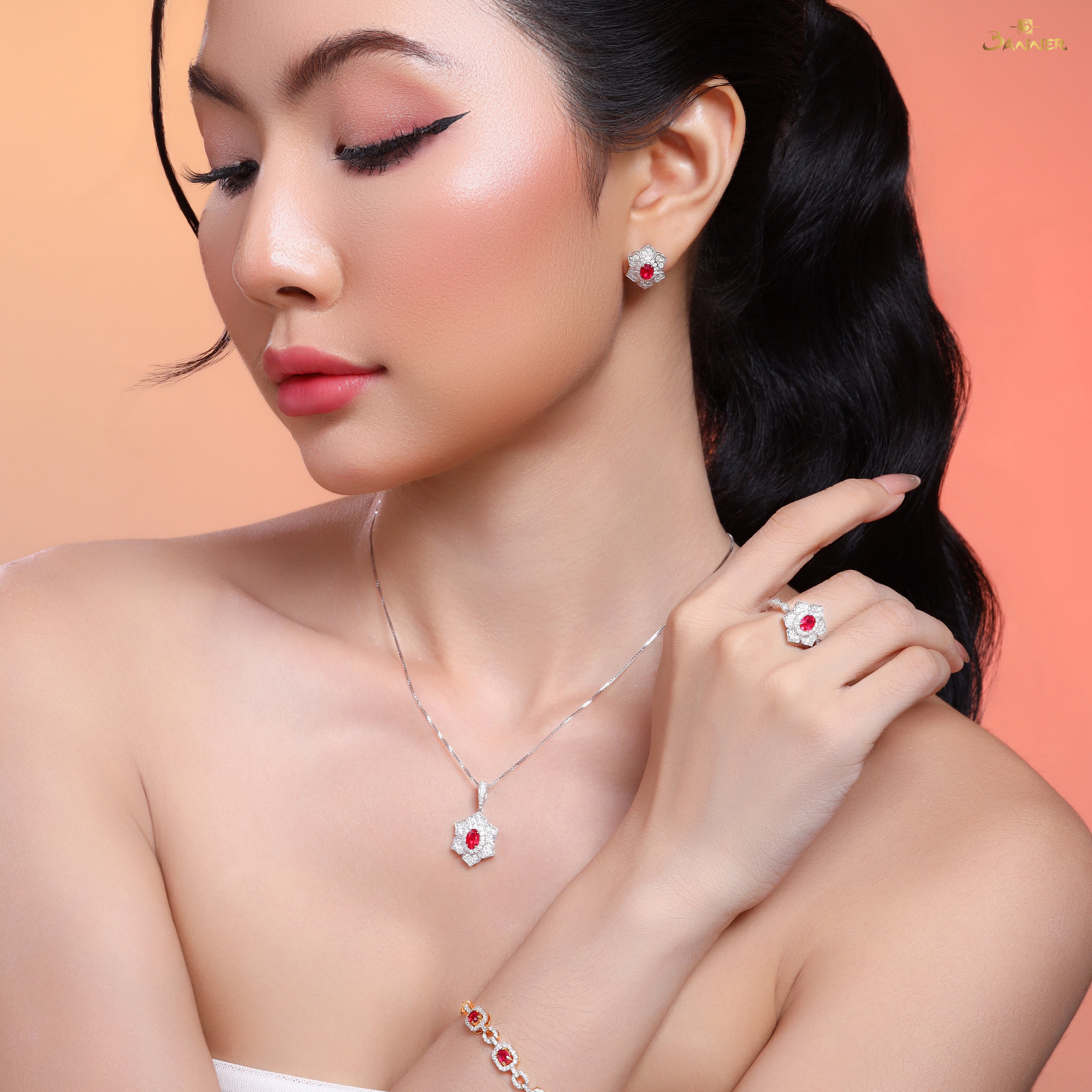 Ruby and Diamond Vintage Set