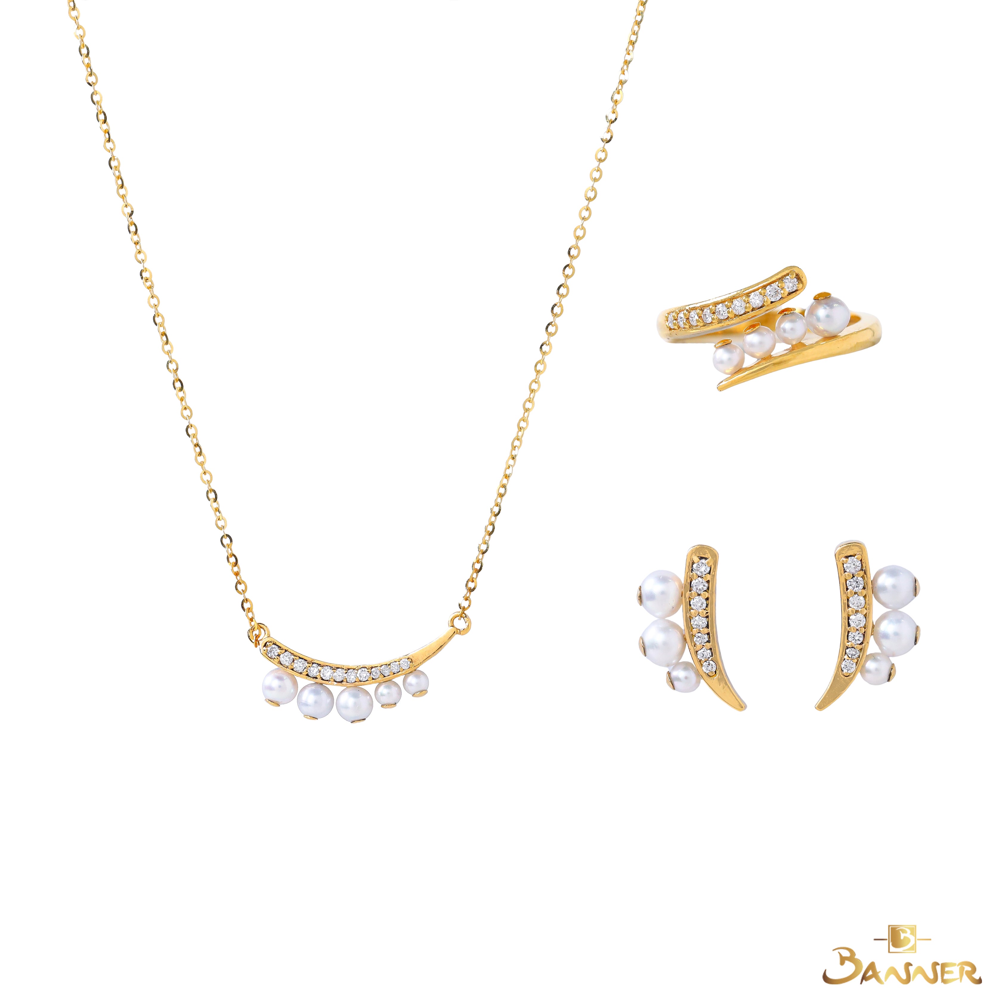 Pearl and Diamond Smile Set
