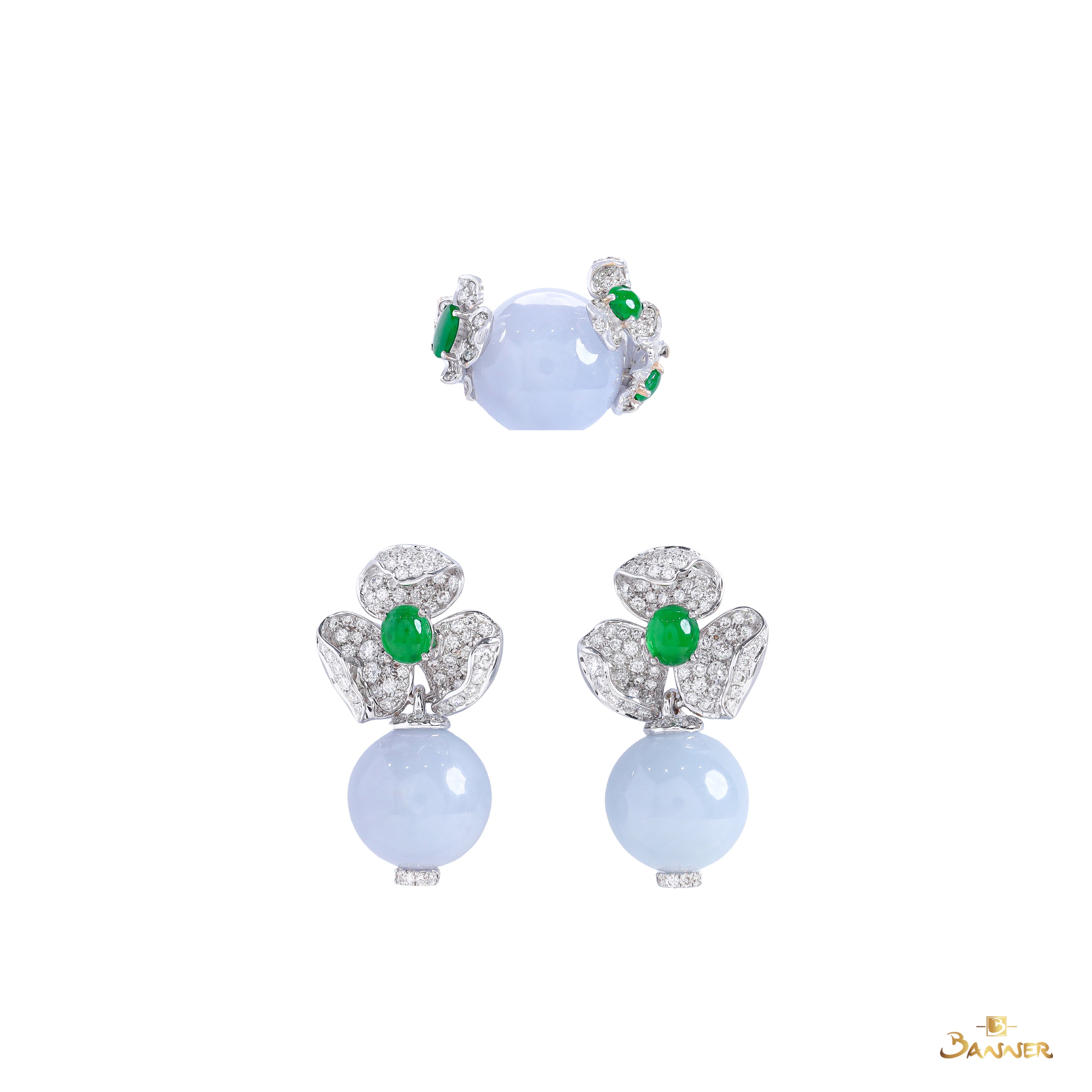 Lavender Jade , Green Jade and Diamond Orchid Set
