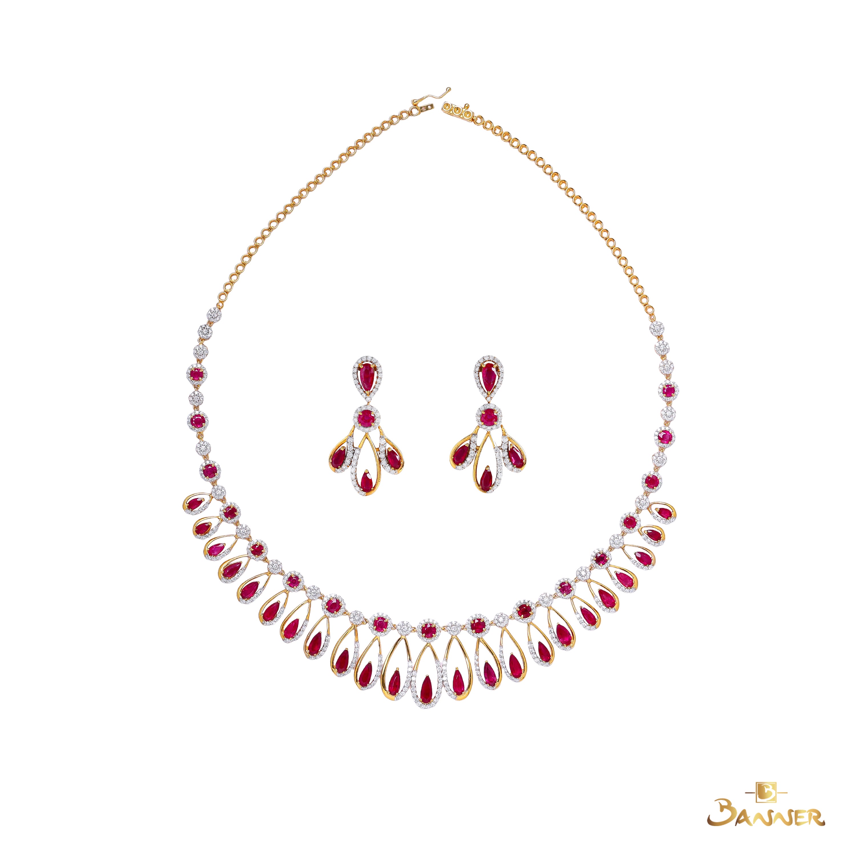Ruby and Diamond Peacock Set