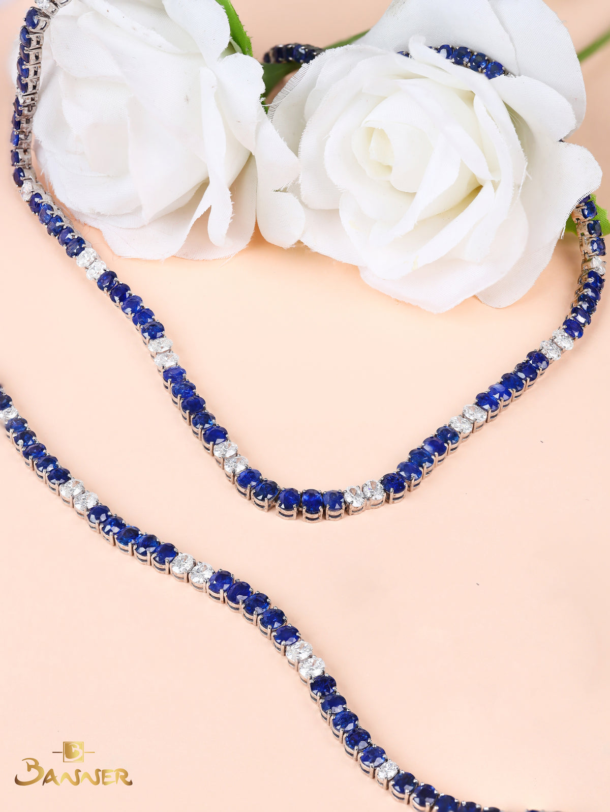 Sapphire and Oval Diamond Tennis Set