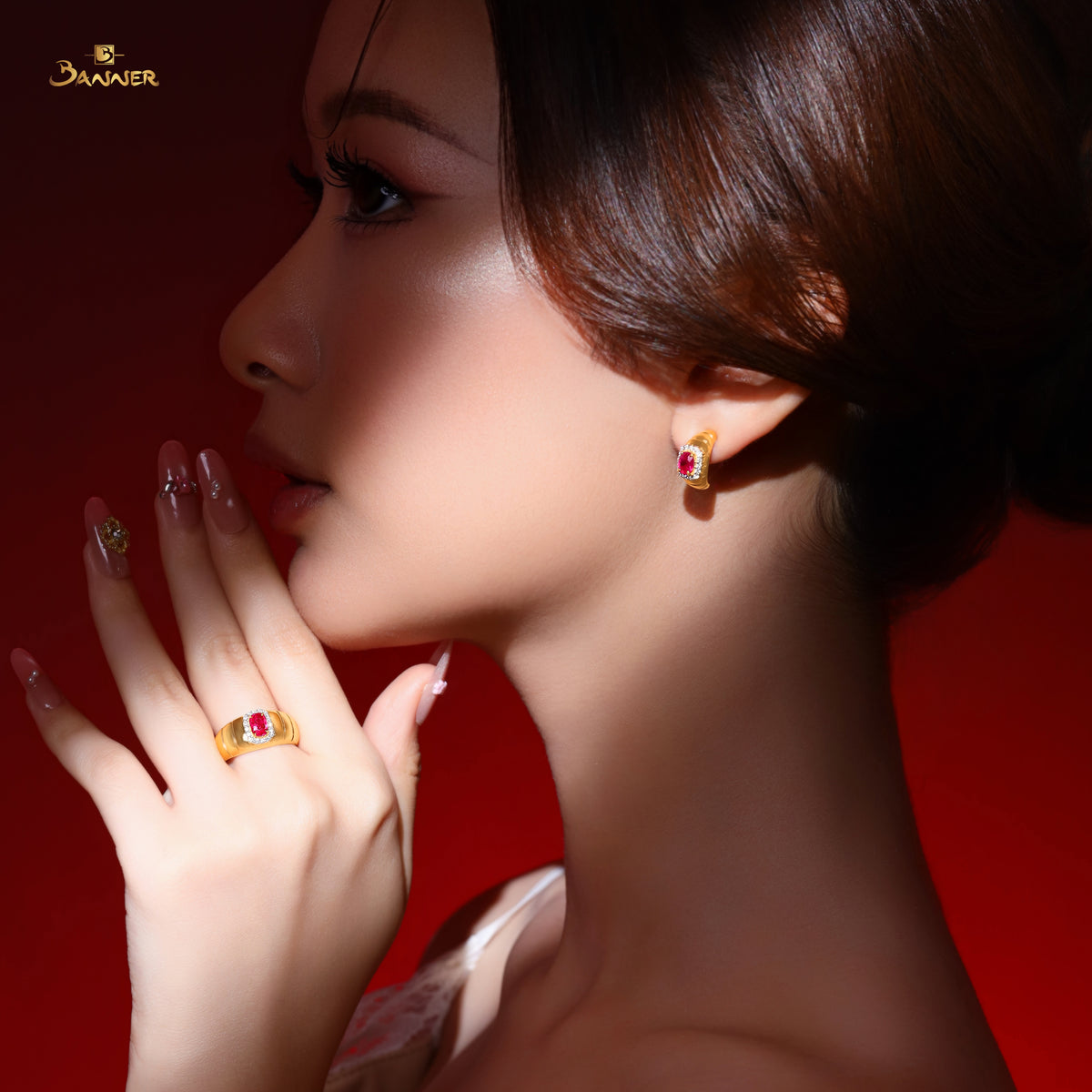 Ruby and Diamond Cleo Set