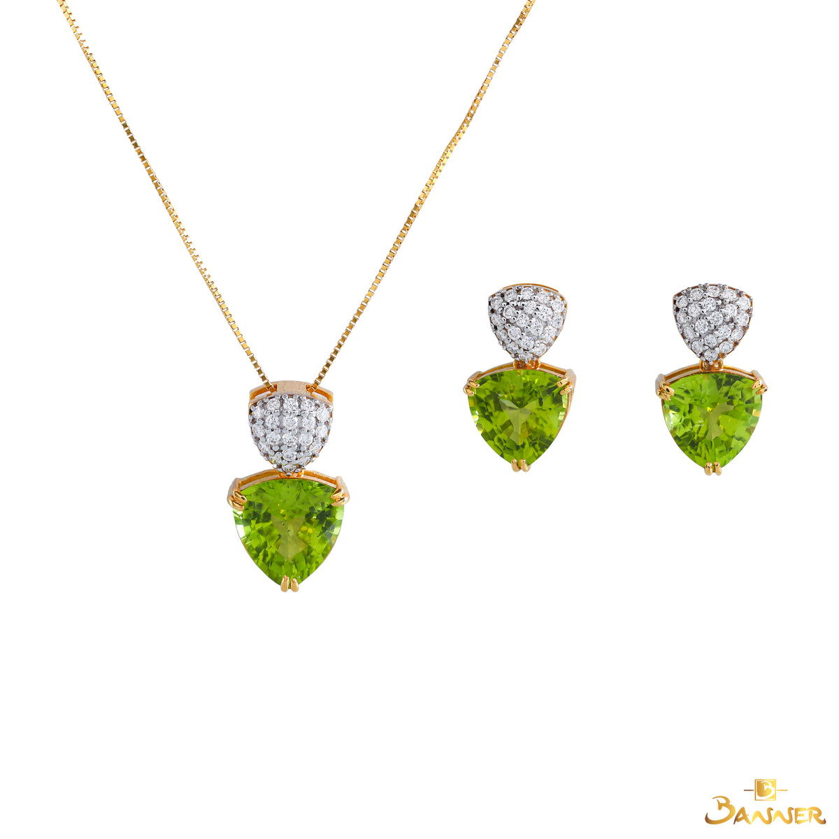 Peridot and Diamond Two-Tier Set