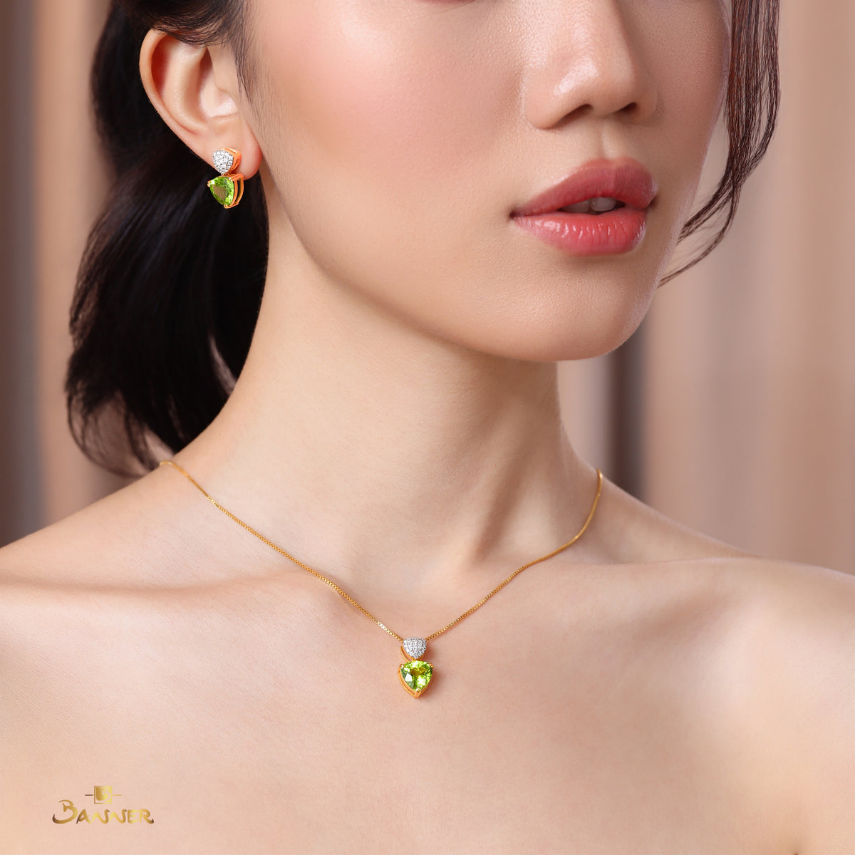 Peridot and Diamond Two-Tier Set