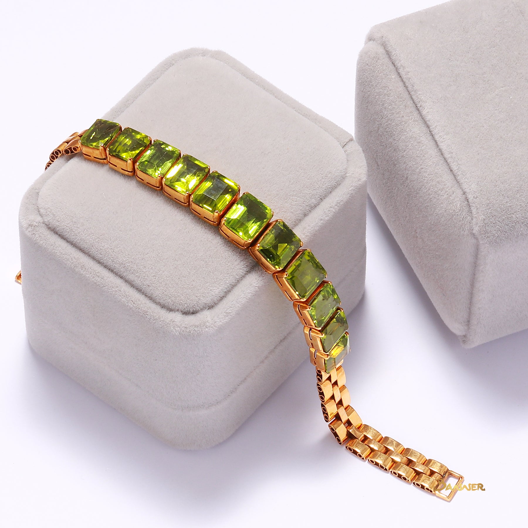 Peridot Emerald Cut Bracelet