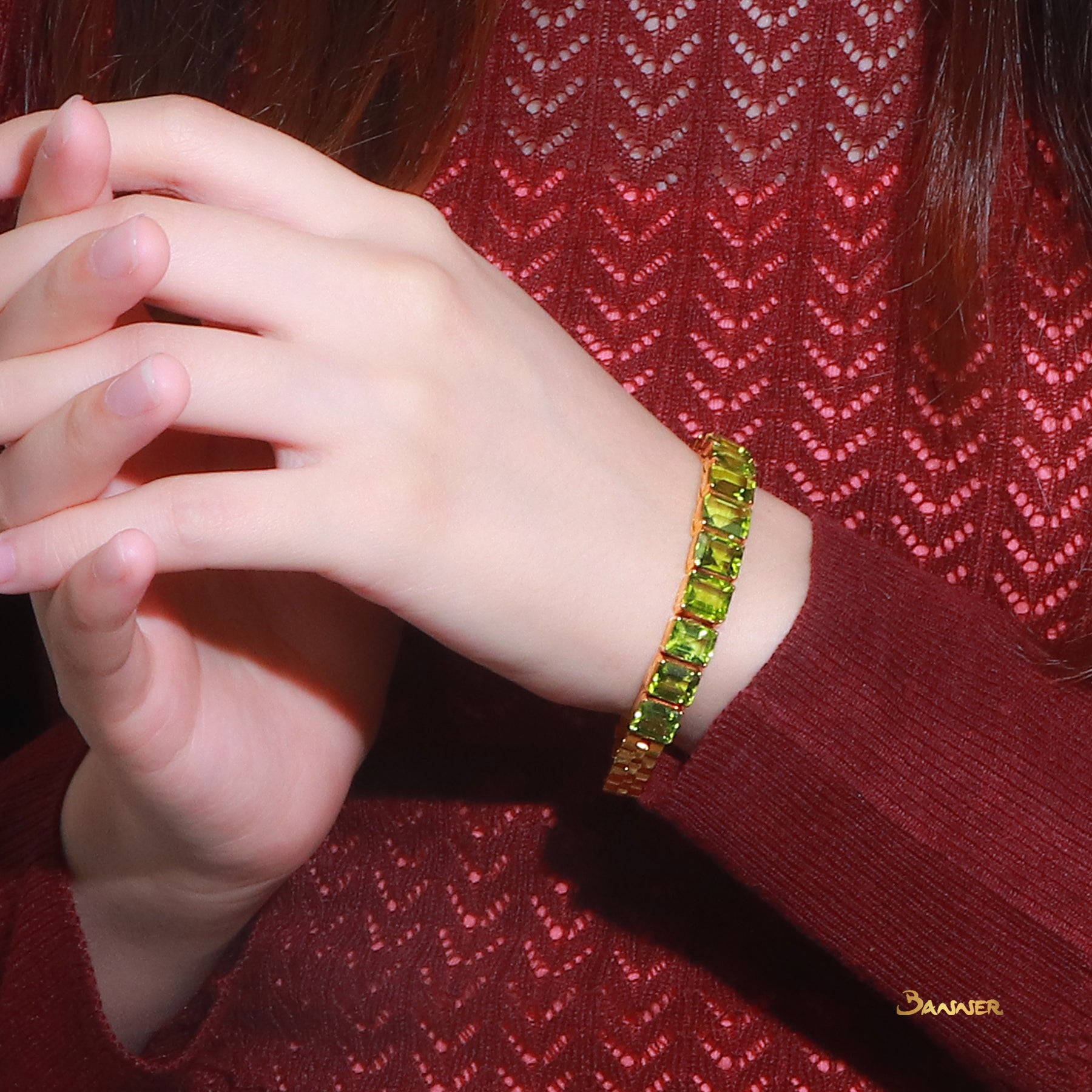 Peridot Emerald Cut Bracelet