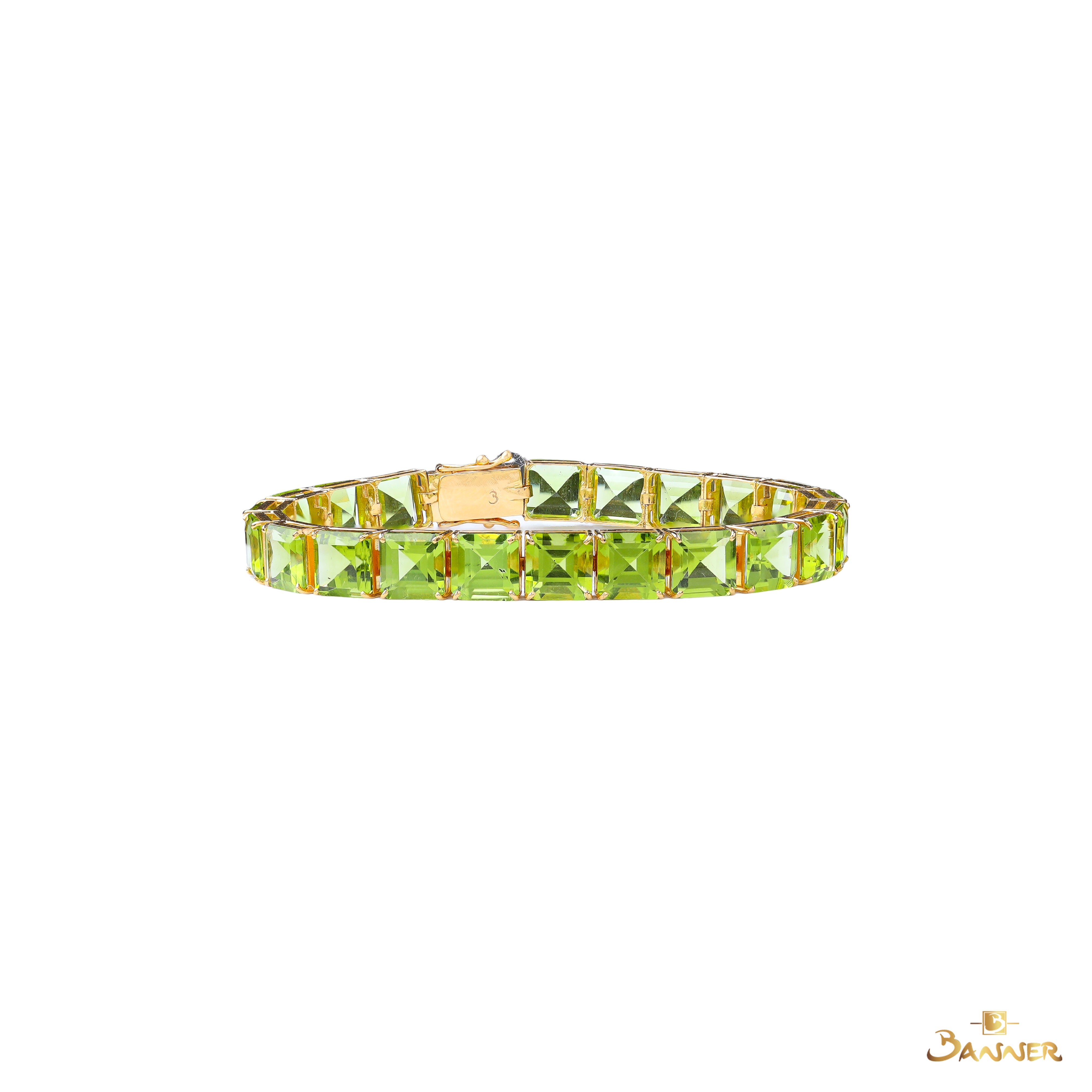 Emerald-cut Peridot Tennis Bracelet