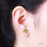 Peridot Oval Solitaire Earrings