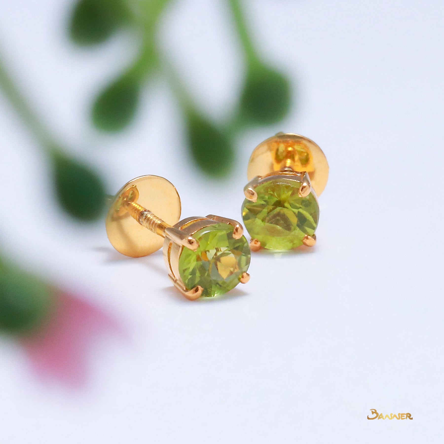 Peridot Solitaire Earrings