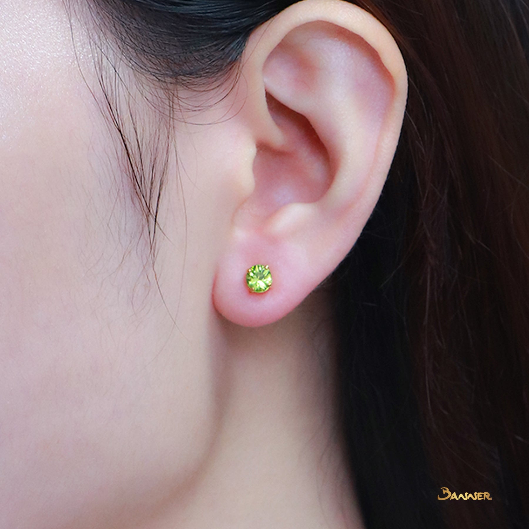 Peridot Solitaire Earrings