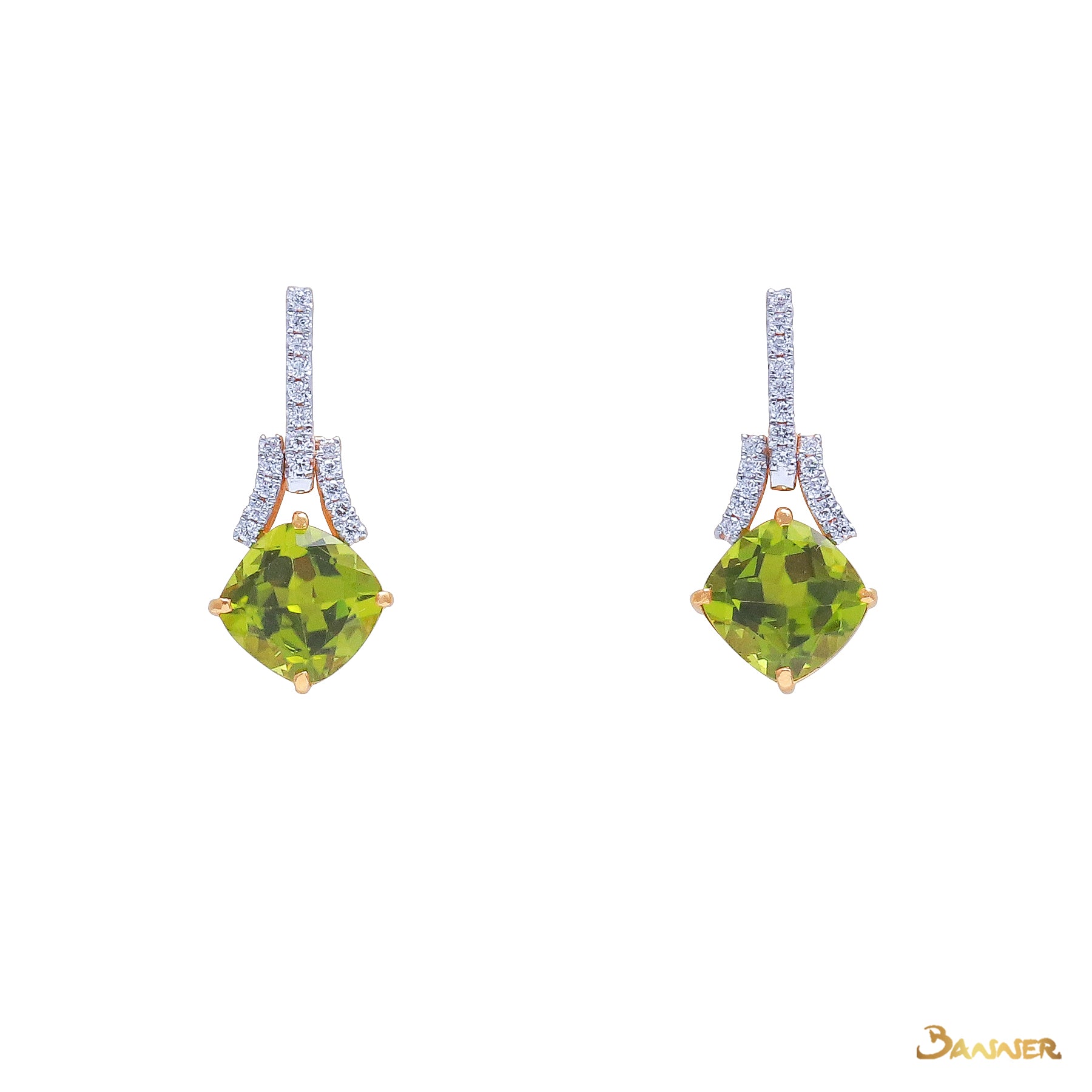 Peridot and Diamond Earrings