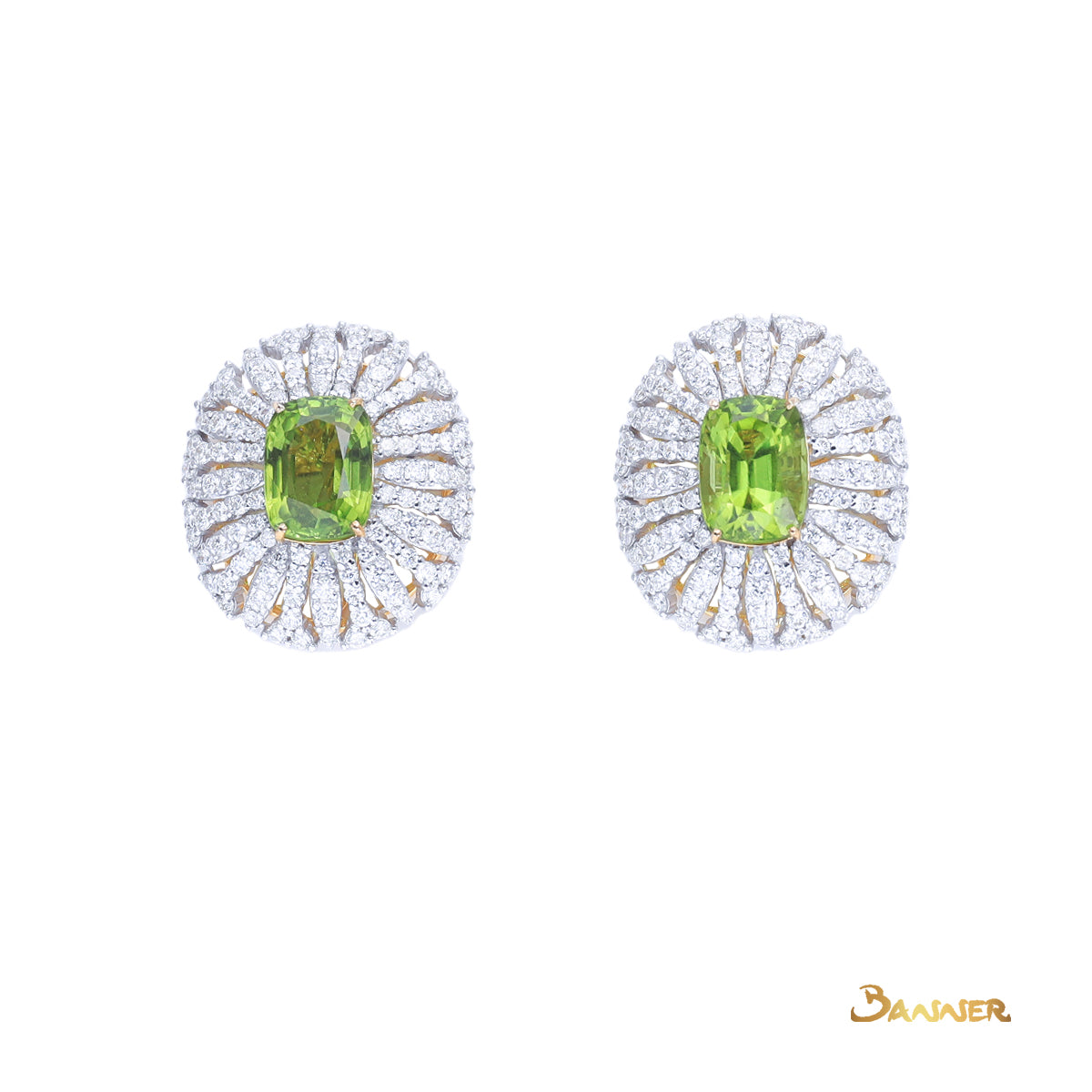 Peridot and Diamond Earrings