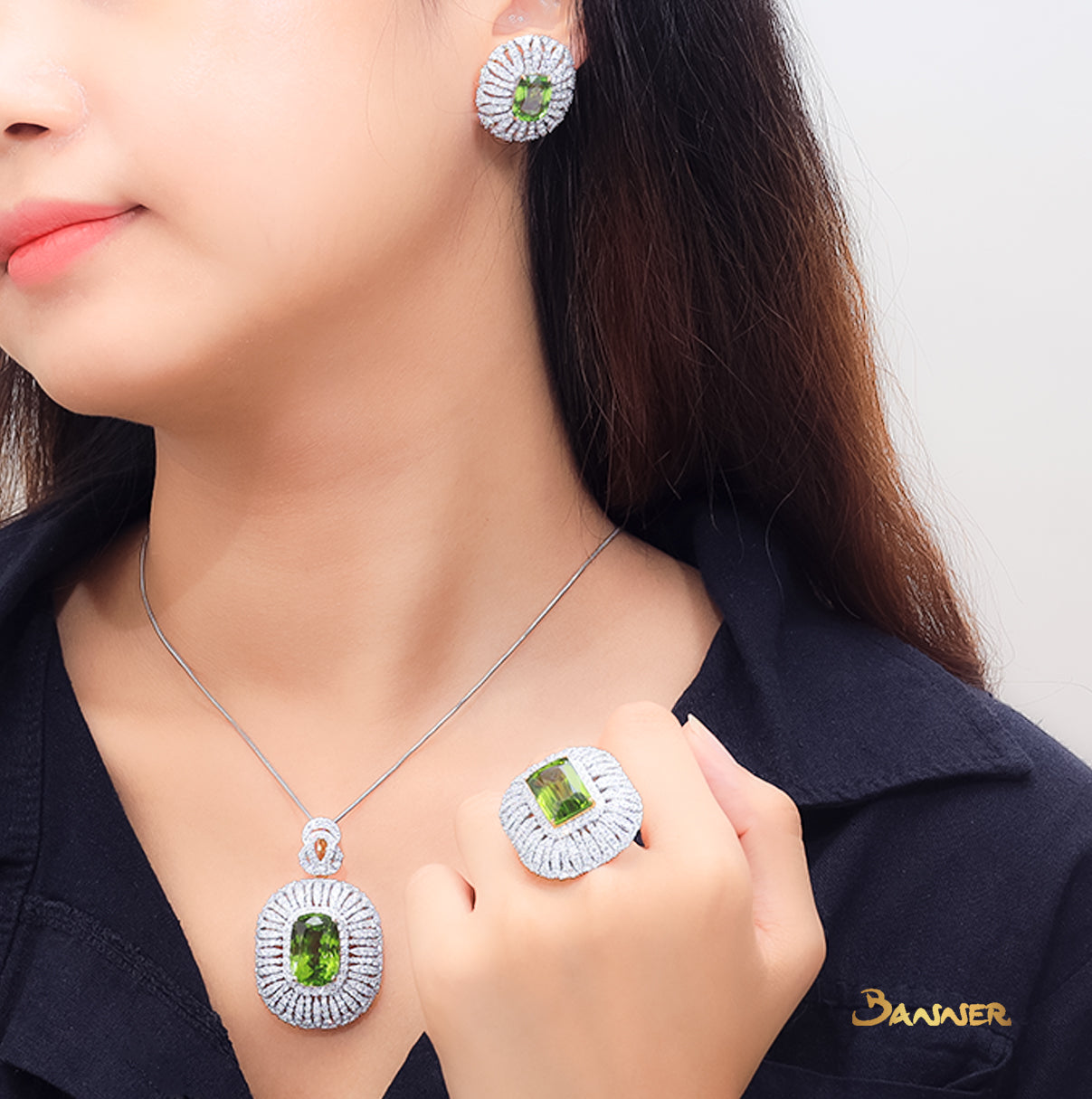 Peridot and Diamond Elegant Set