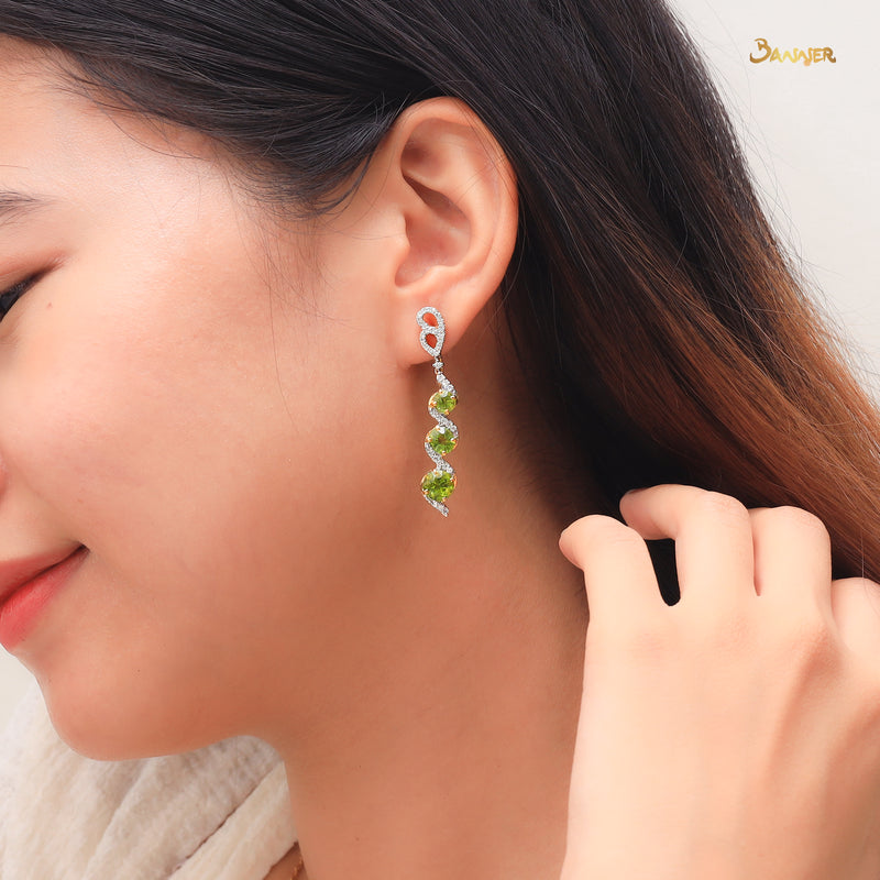 Peridot and Diamond Yae-Hlaing Earrings