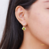 Peridot and Diamond Dangle Earrings