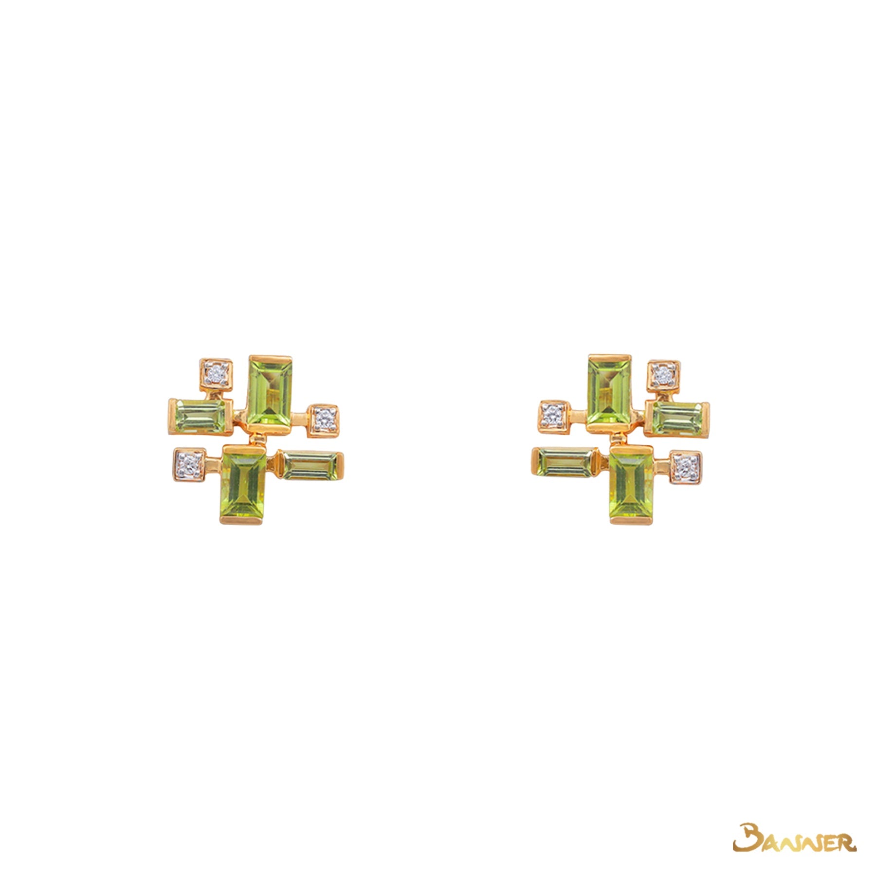 Peridot and Diamond Earrings