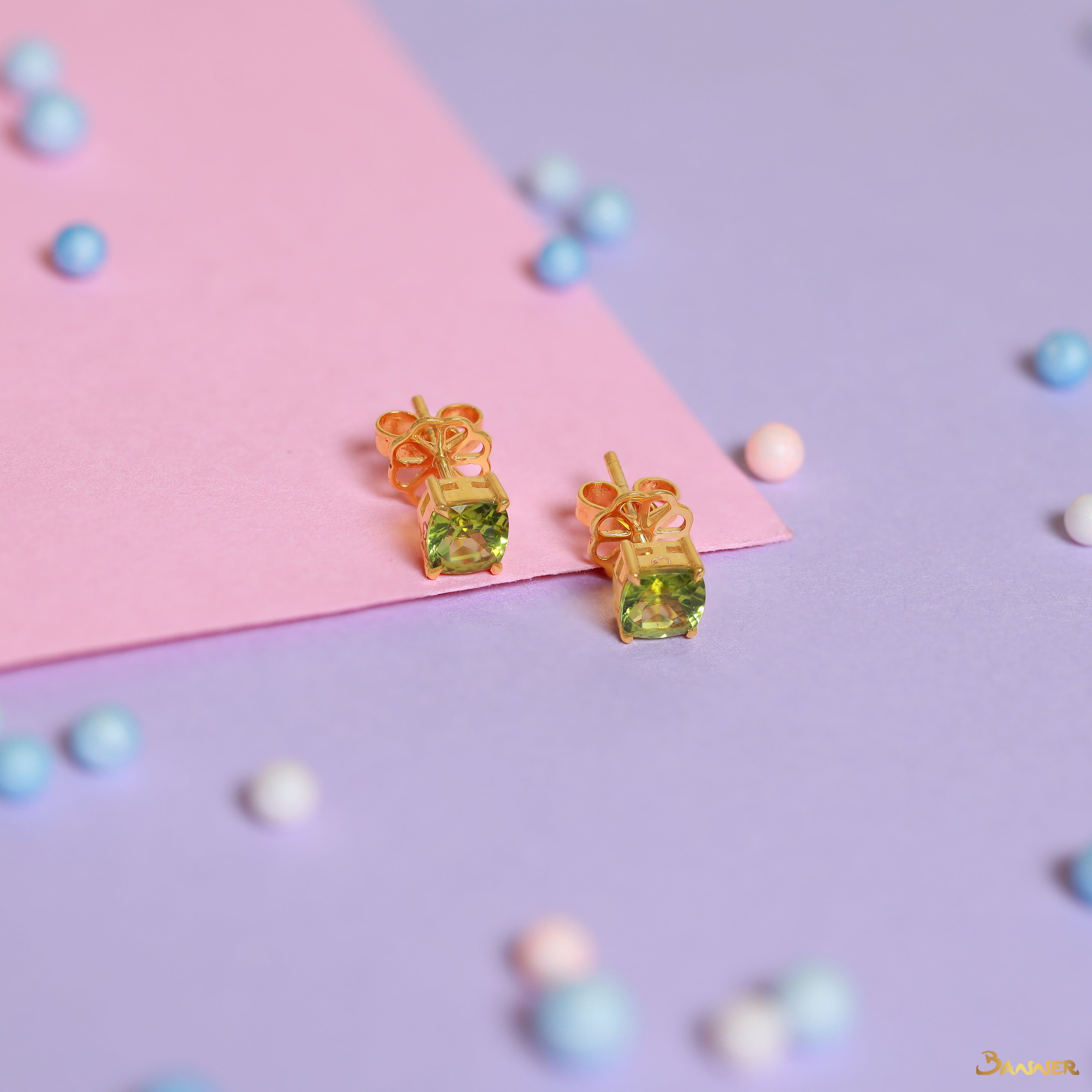 Peridot Solitaire Earrings