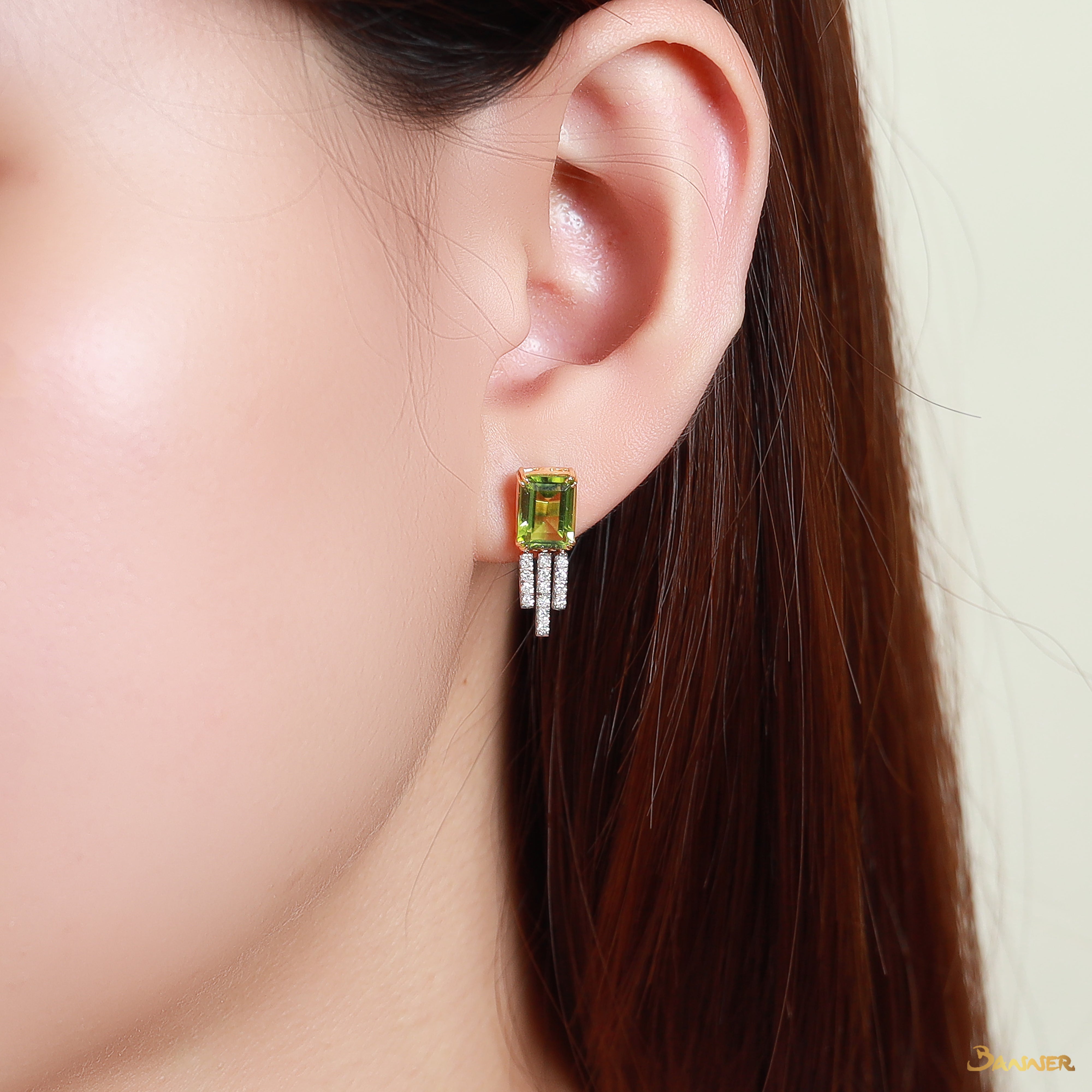 Peridot and Diamond Radiance Earrings