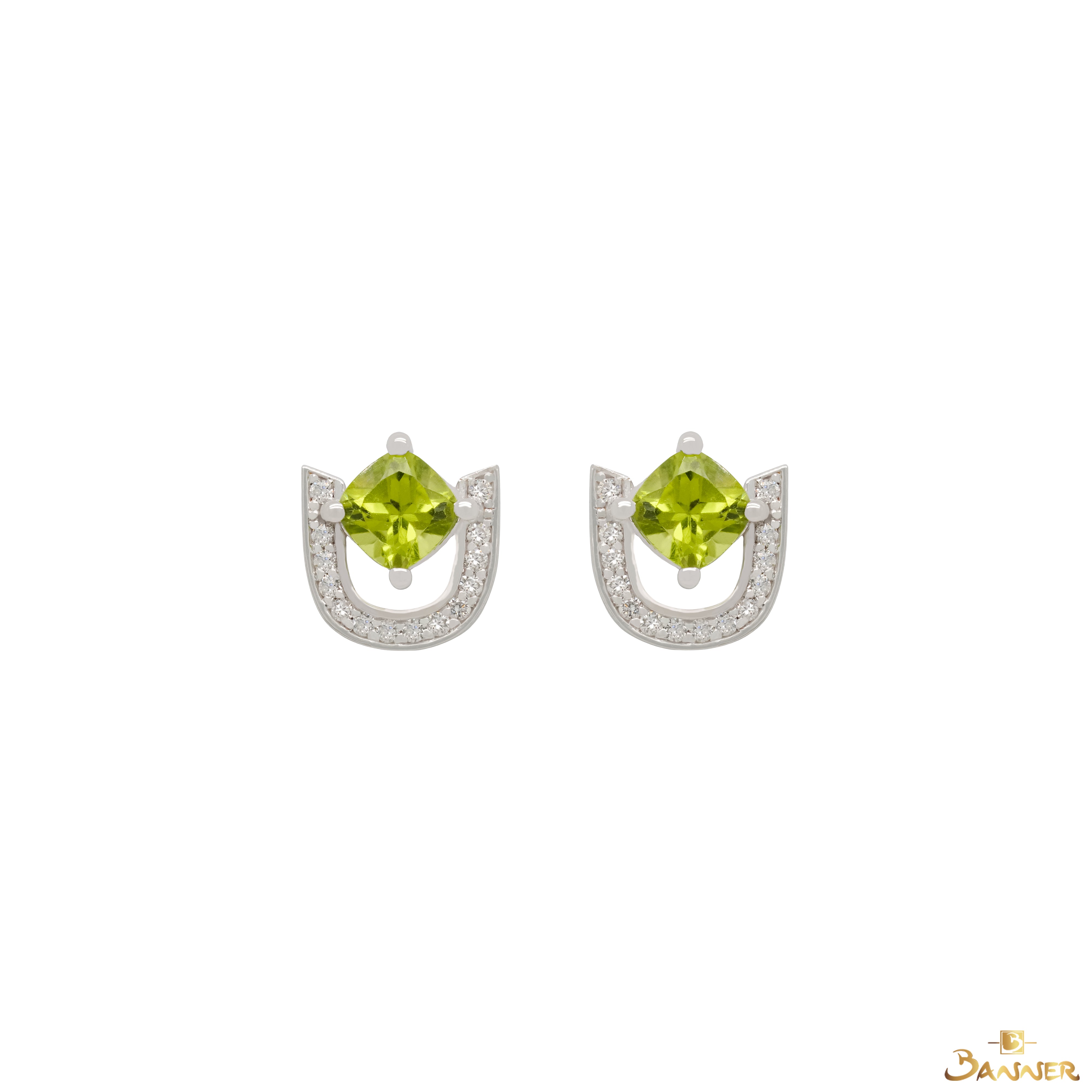 Peridot and Diamond Hope's Halo Earrings