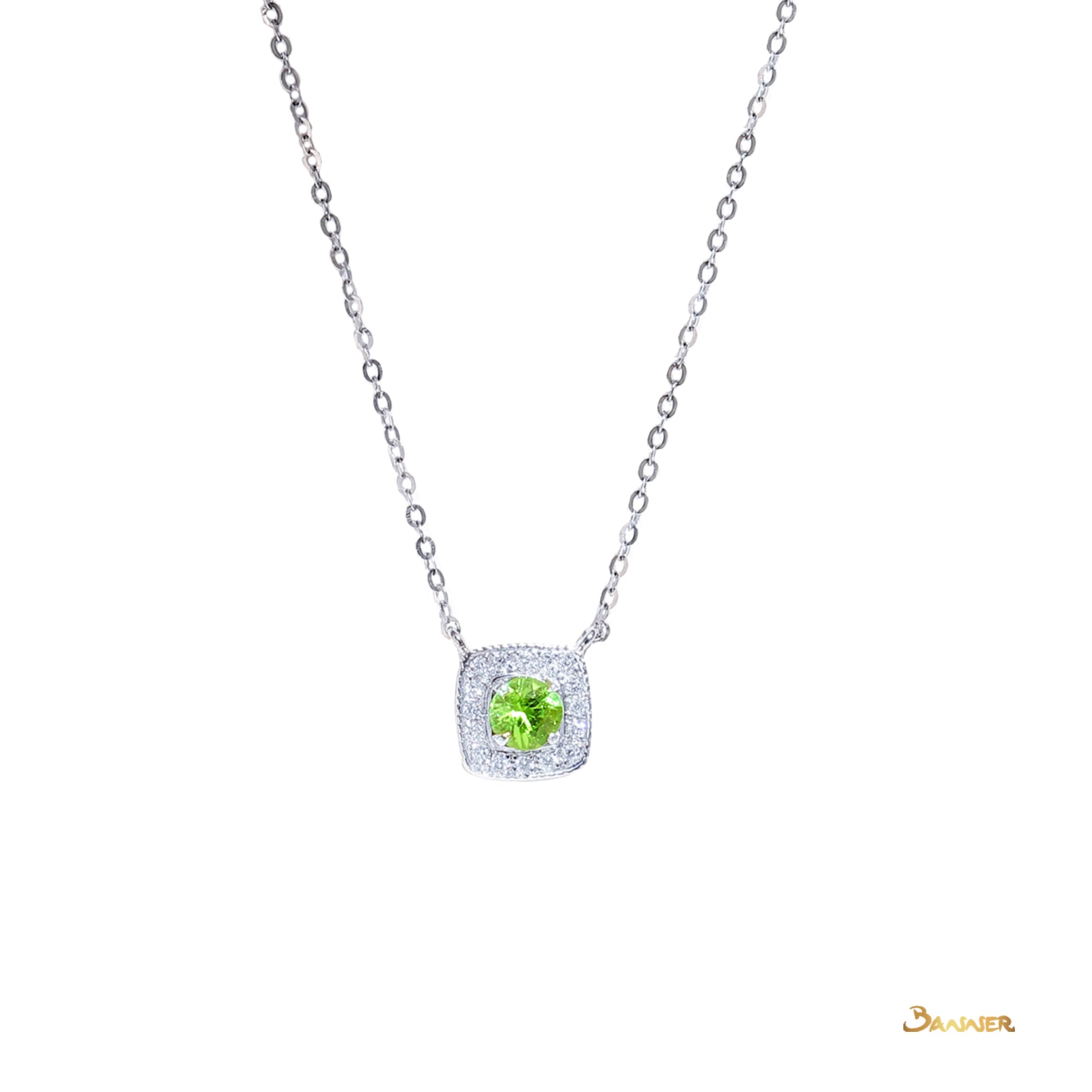 Peridot and Diamond Necklace