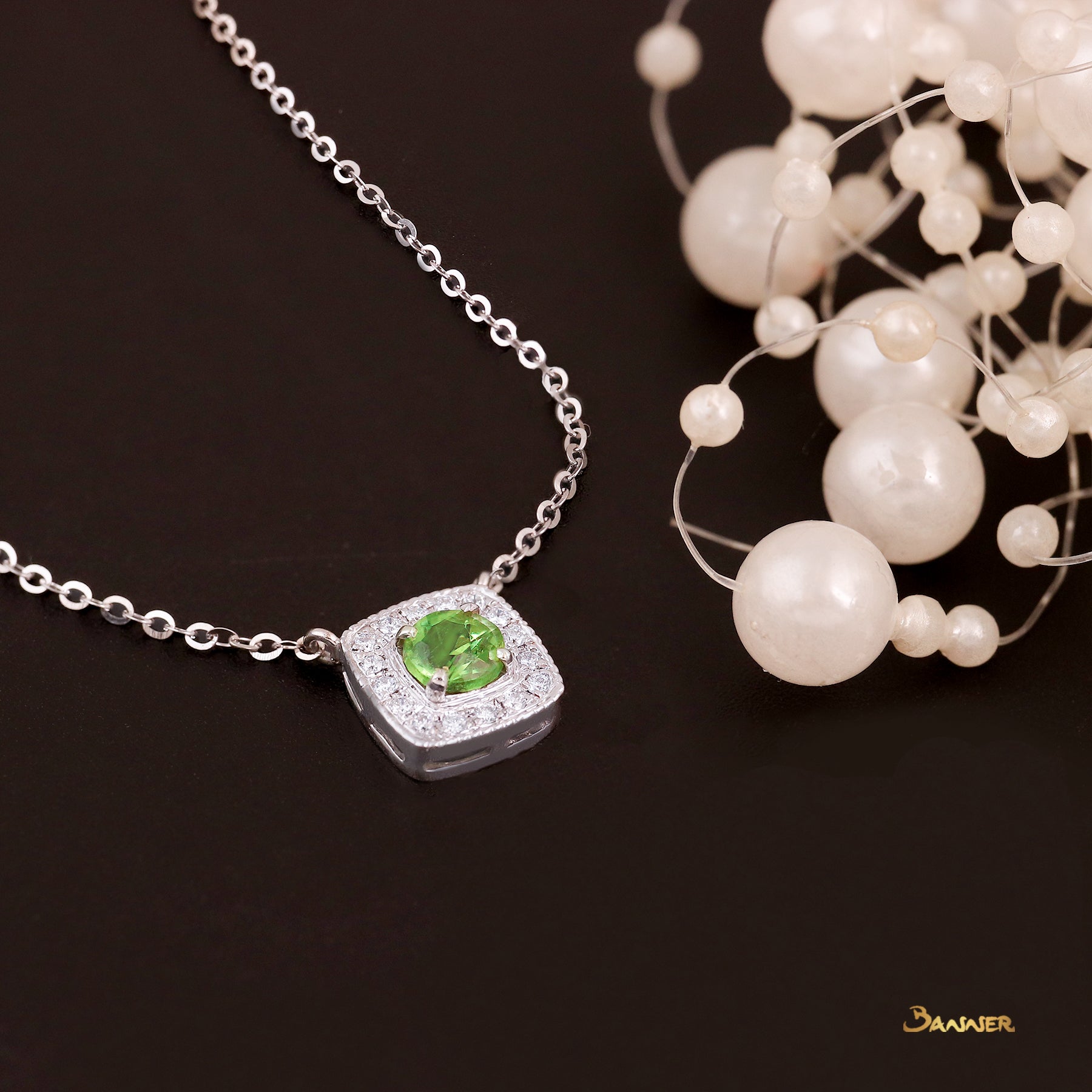 Peridot and Diamond Necklace