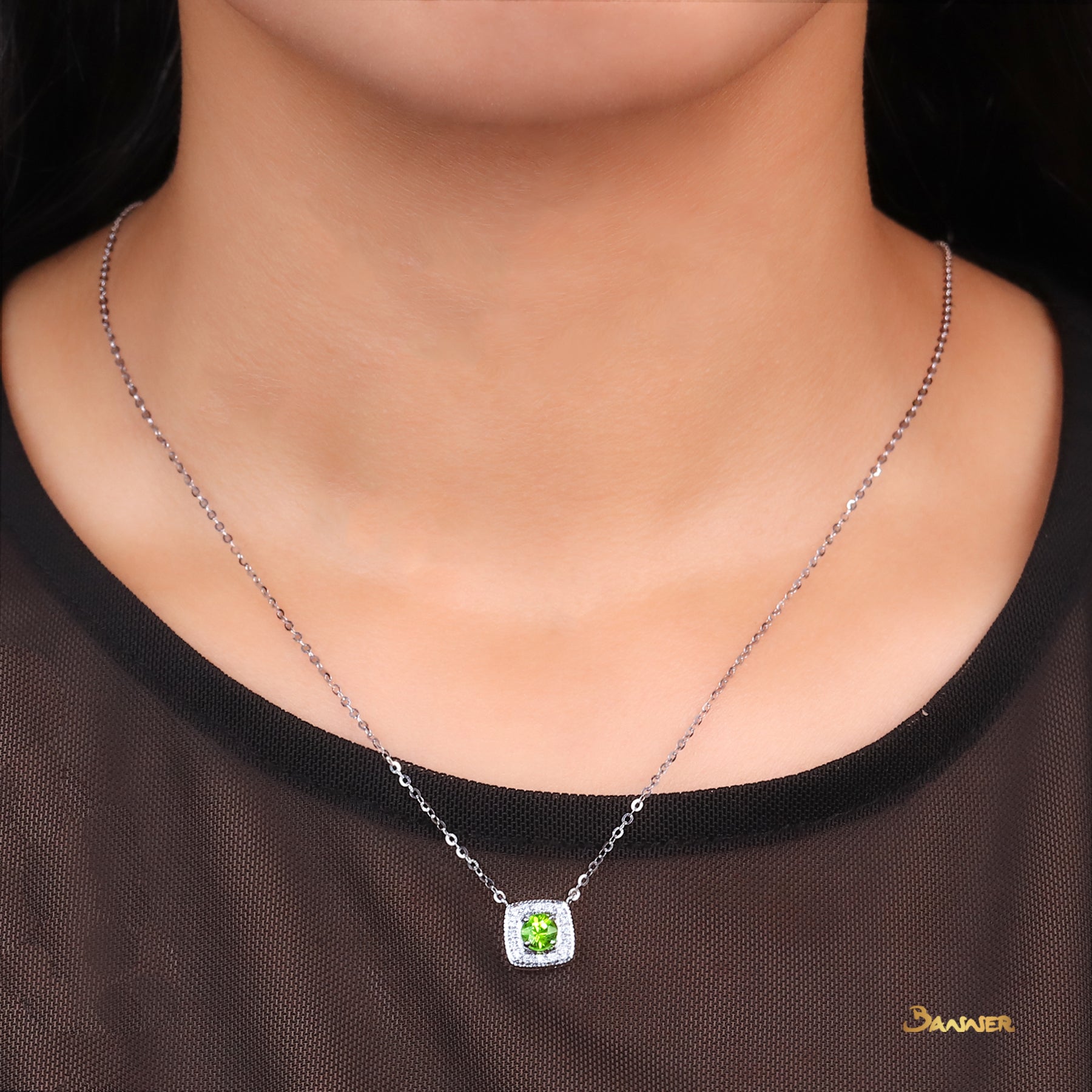 Peridot and Diamond Necklace